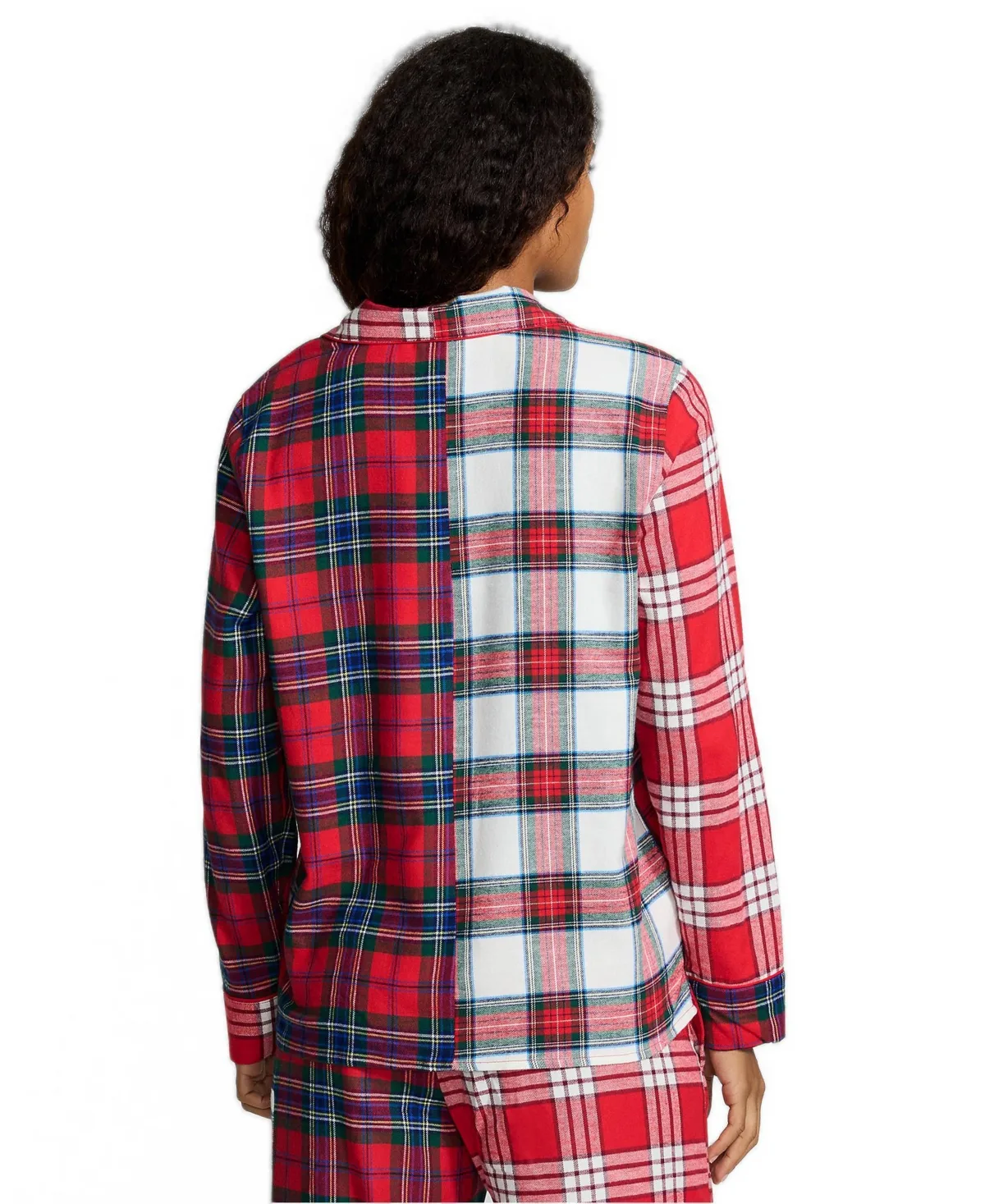 Flannel Patchwork Long-Sleeve Pajama Top by Lands' End