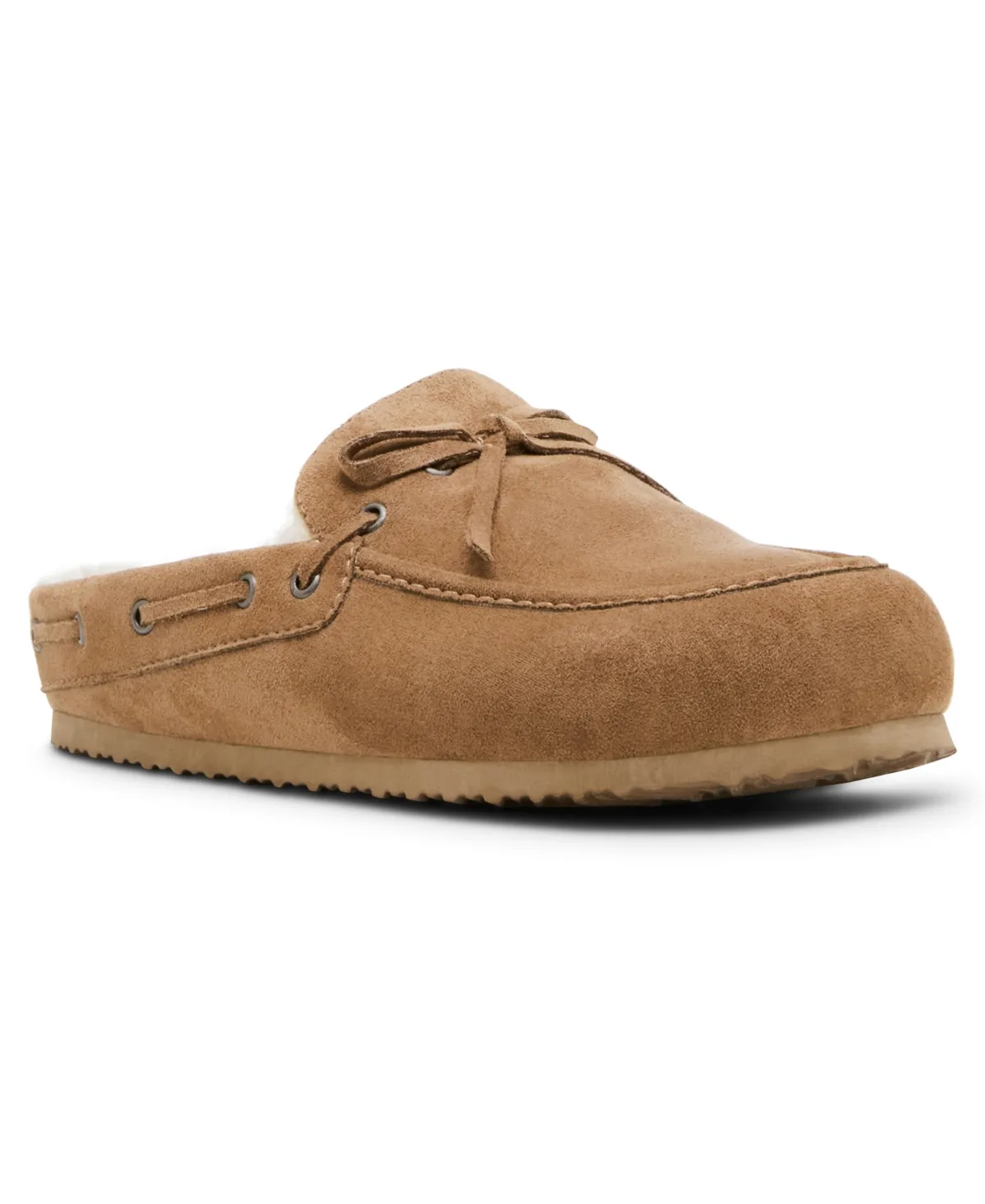 Paisley-F Cozy Faux-Fur Moc-Toe Loafer Mules