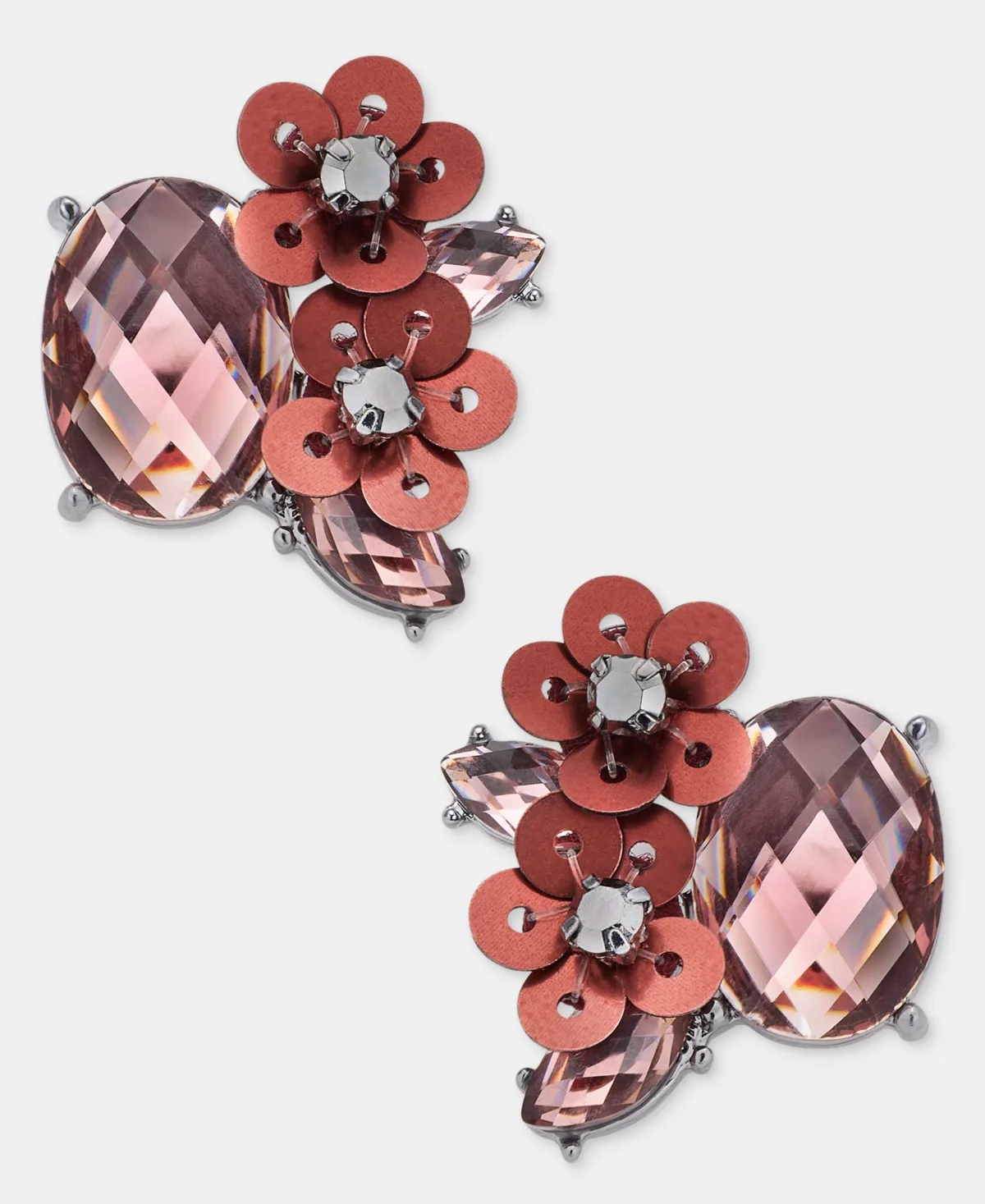 Glass Stone Flower Stud Earrings by Lonna & Lilly