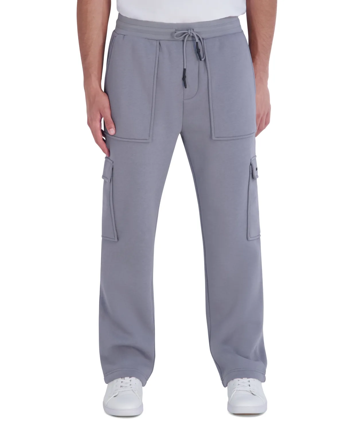 Paris Cargo Open-Bottom Fleece Pants by Karl Lagerfeld