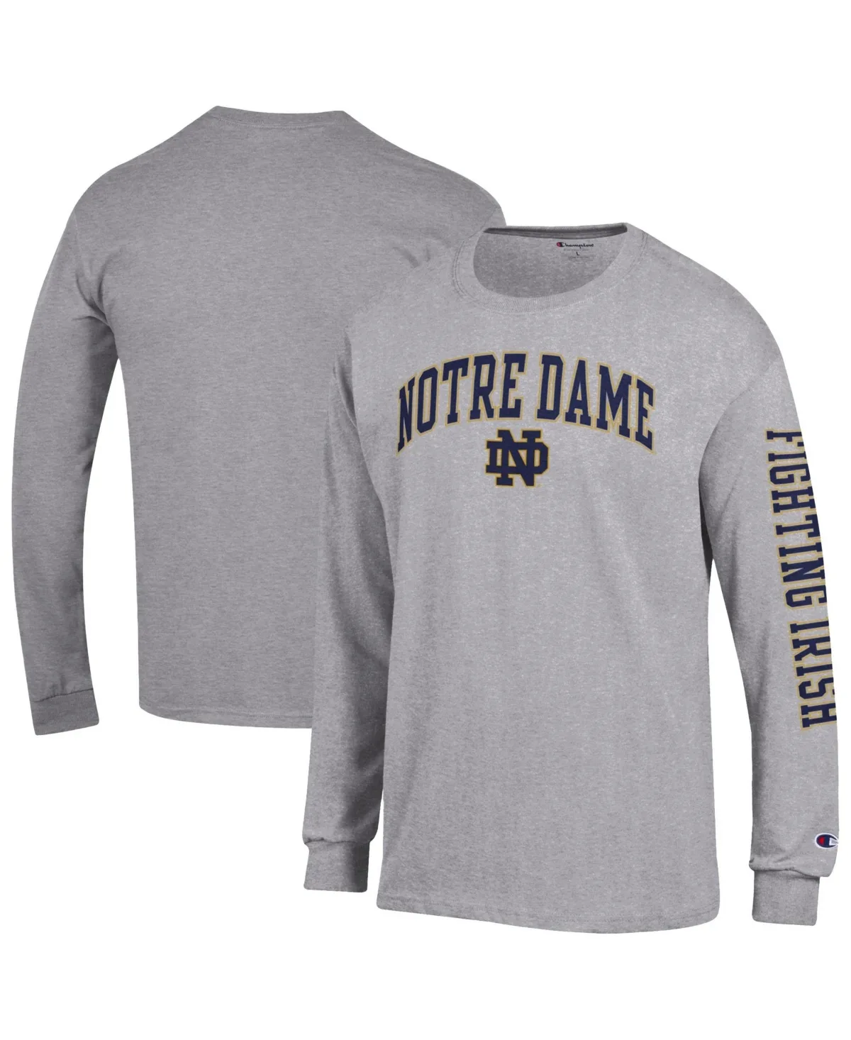 Notre Dame Fighting Irish Arch Over Logo 2-Hit Long Sleeve T-Shirt