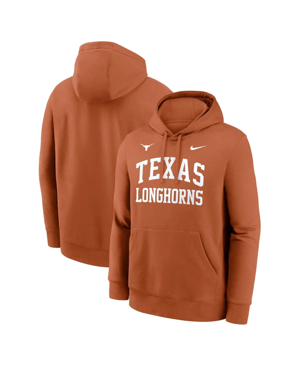 Texas Longhorns Primetime Arched Club Fleece Pullover Hoodie by Nike