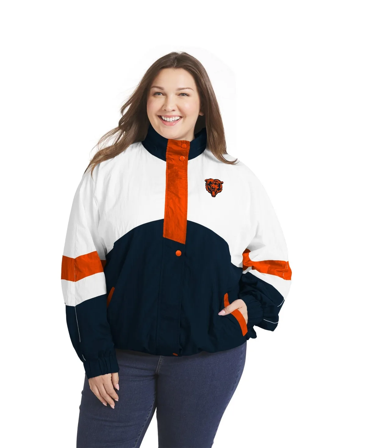 Chicago Bears Hooded Full-Snap Windbreaker Jacket by Wear by Erin Andrews