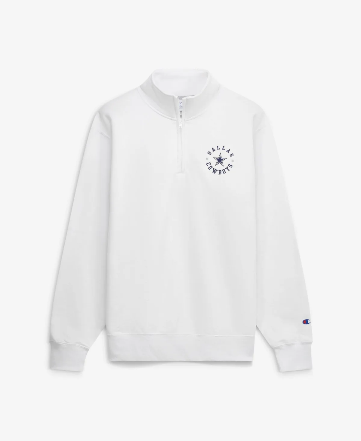 Powerblend Dallas Cowboys Quarter-Zip Mock-Neck Cotton-Blend Pullover by Champion