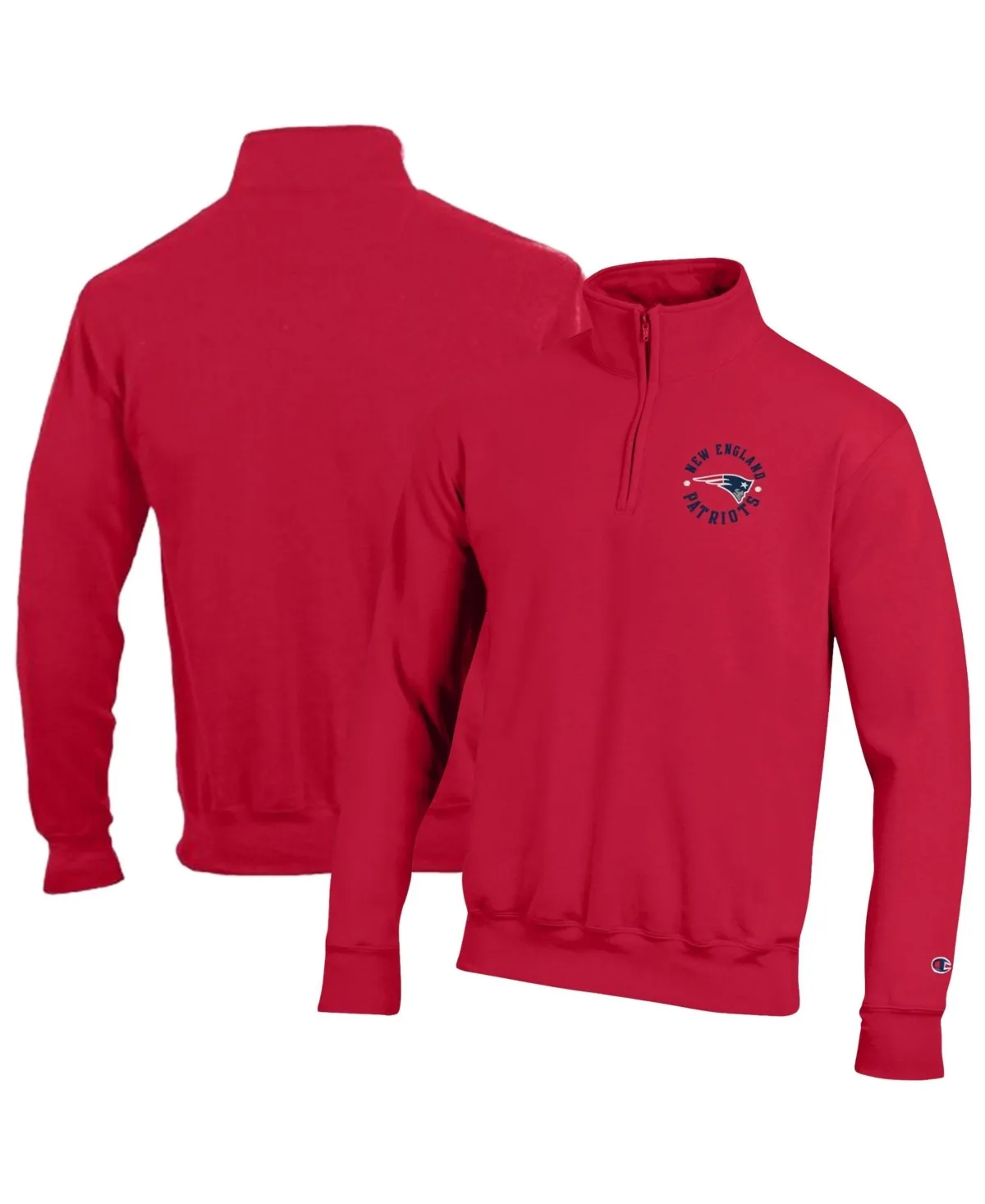 Powerblend New England Patriots Quarter Zip Mock Neck Pullover by Champion