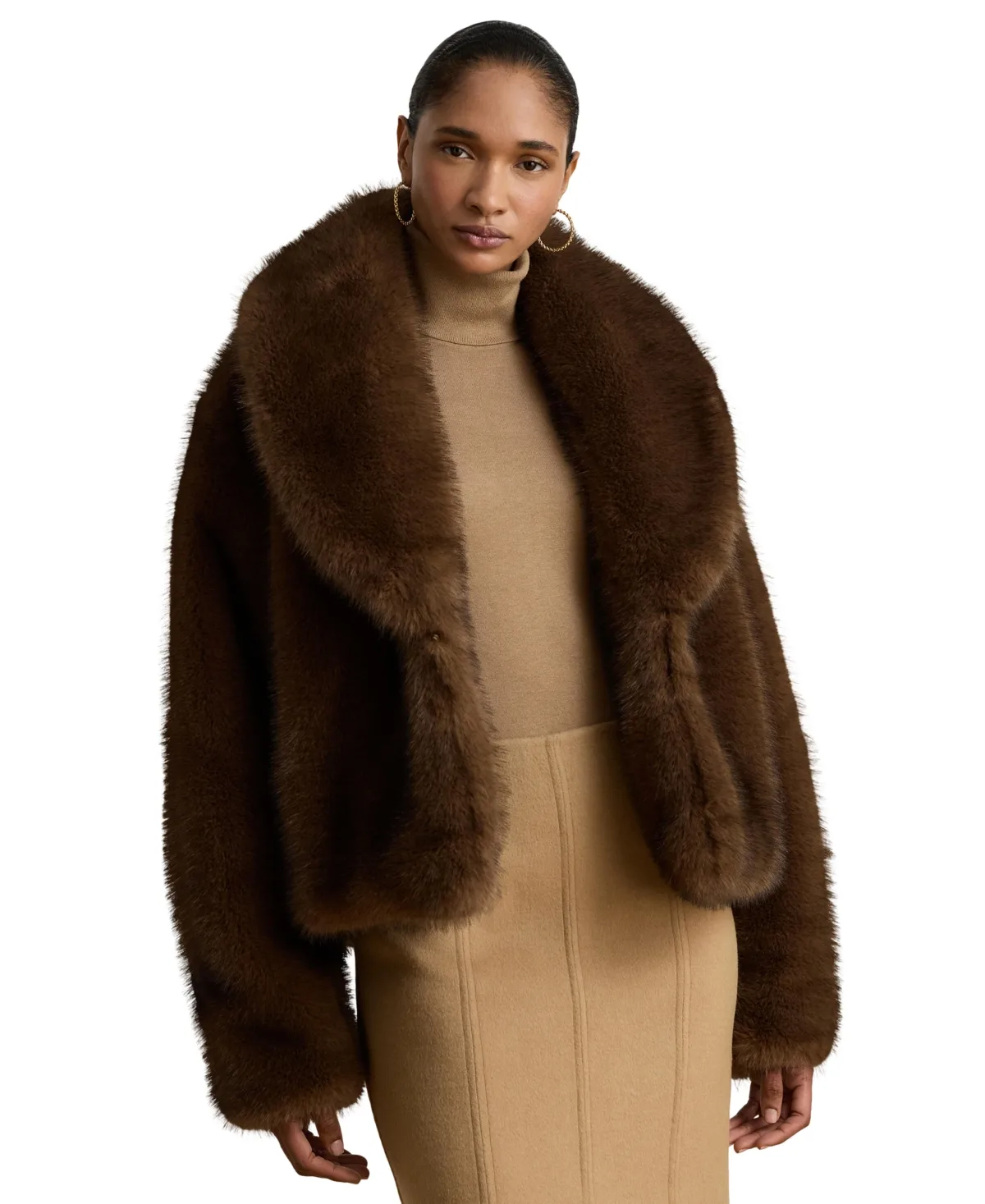 Lauren Ralph Lauren Faux-Fur Shawl-Collar Coat by Ralph Lauren