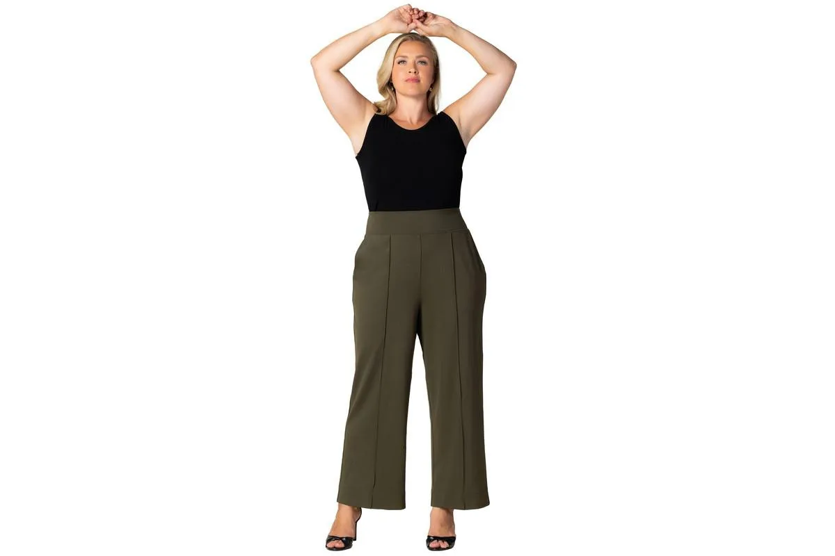 Polished Ponte Wide Leg Pants by Kiyonna