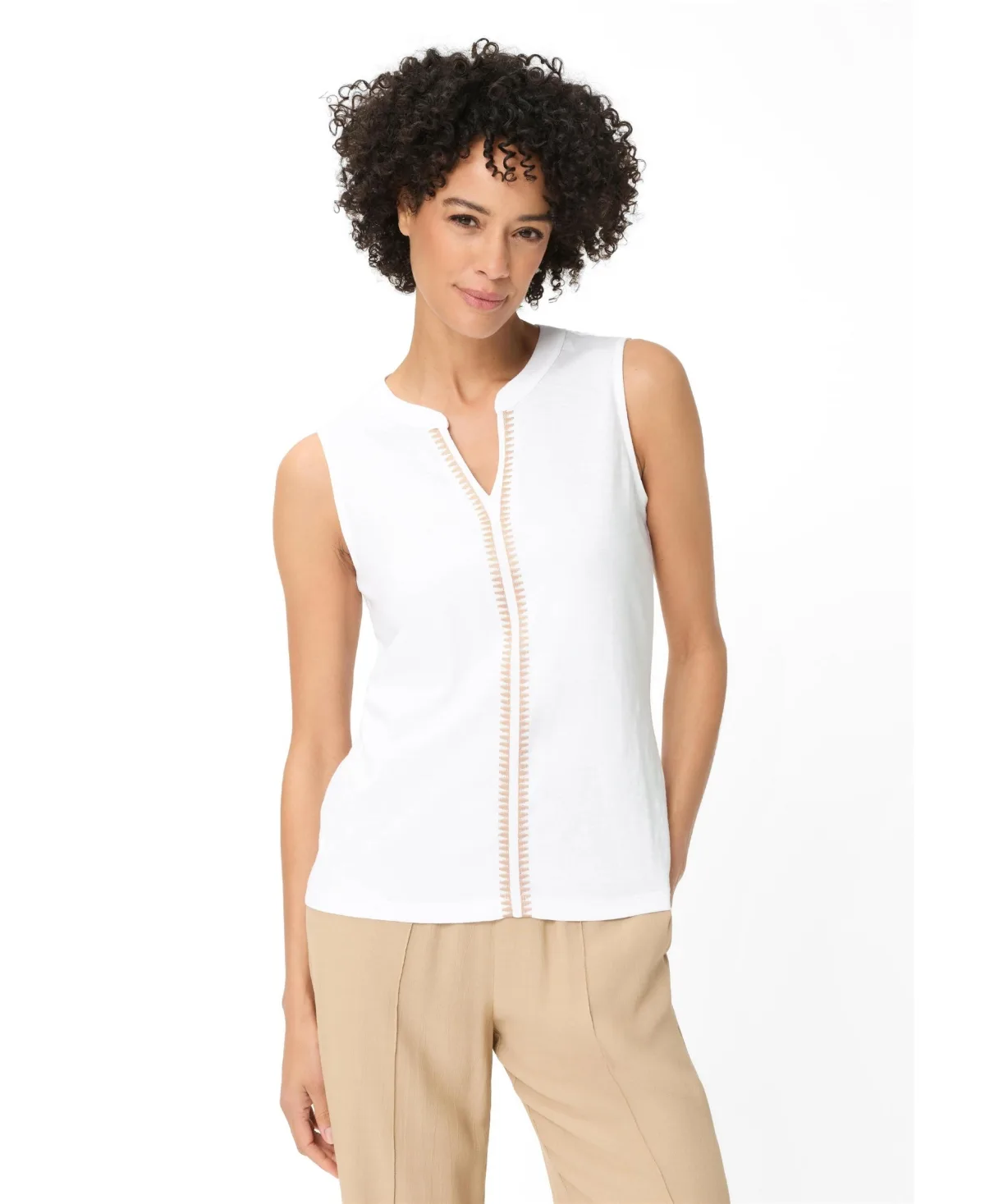 Embroidered Sleeveless Shell by Olsen