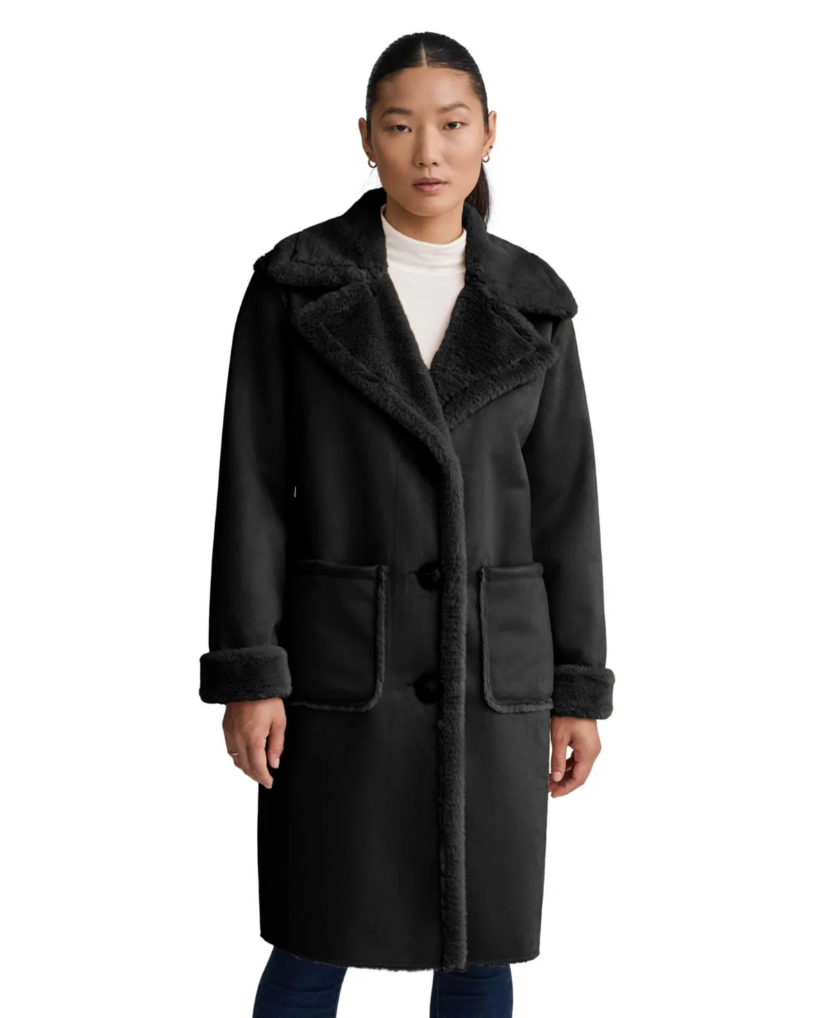 Single Breasted Shearling Coat by Nvlt