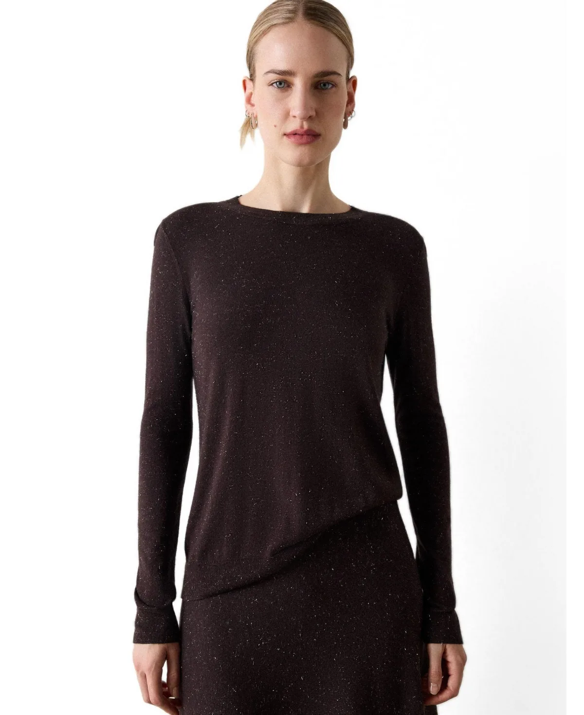 Annie Sparkle Metallic Long-Sleeve Crewneck Jumper by Whistles