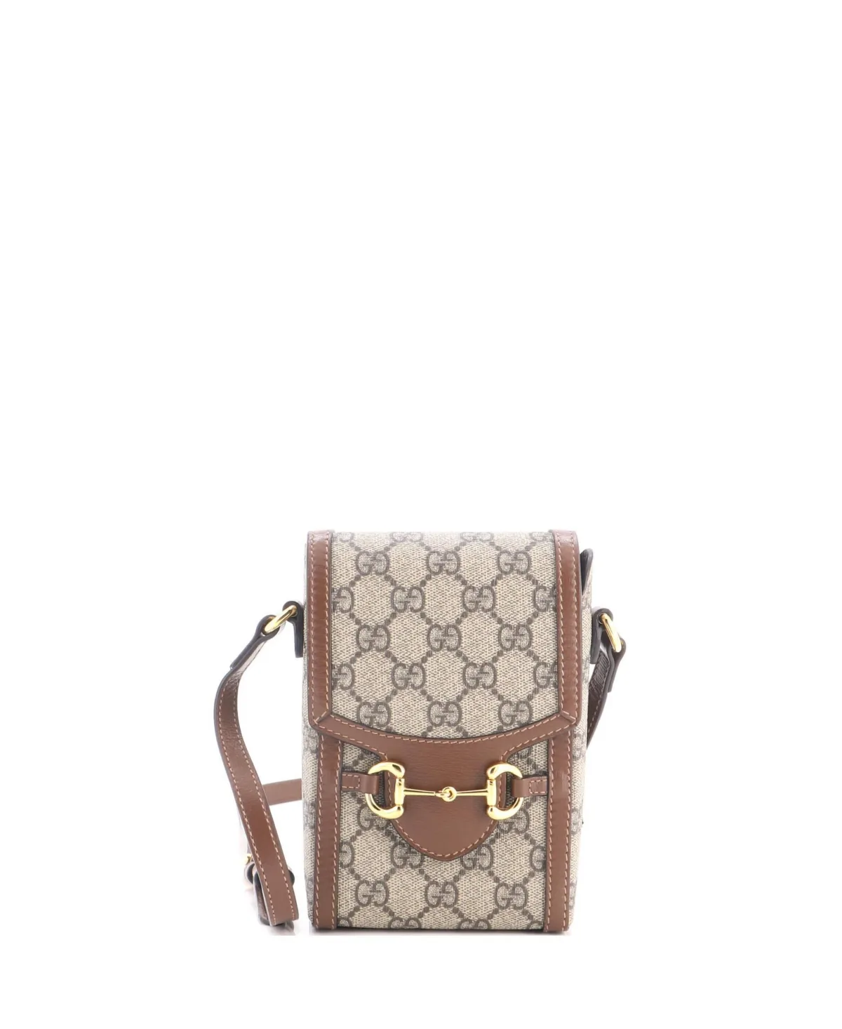 Pre-Owned Mini Horsebit 1955 Crossbody Bag Gg Coated Canvas with Leather by Gucci