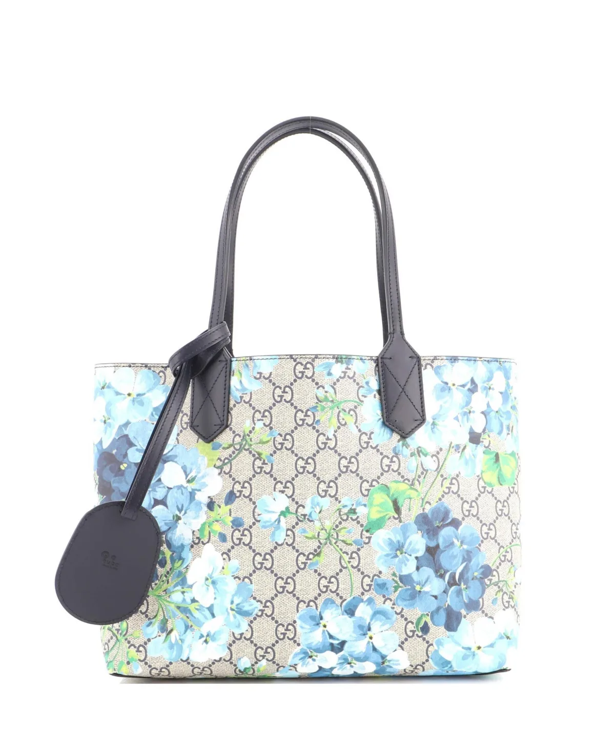 Pre-Owned Small Reversible Tote Blooms Gg Print Leather by Gucci