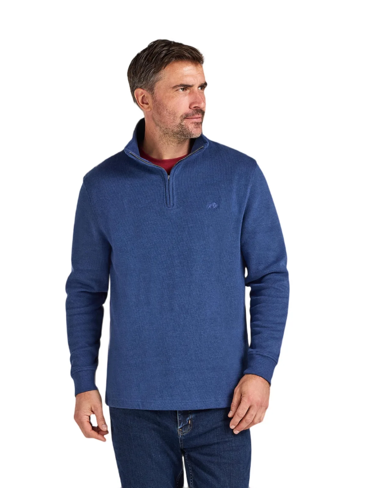 French Rib Quarter Zip Sweatshirt by Raging Bull