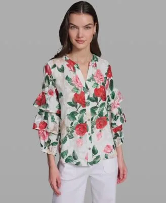 Printed Long Sleeve Top by Karl Lagerfeld