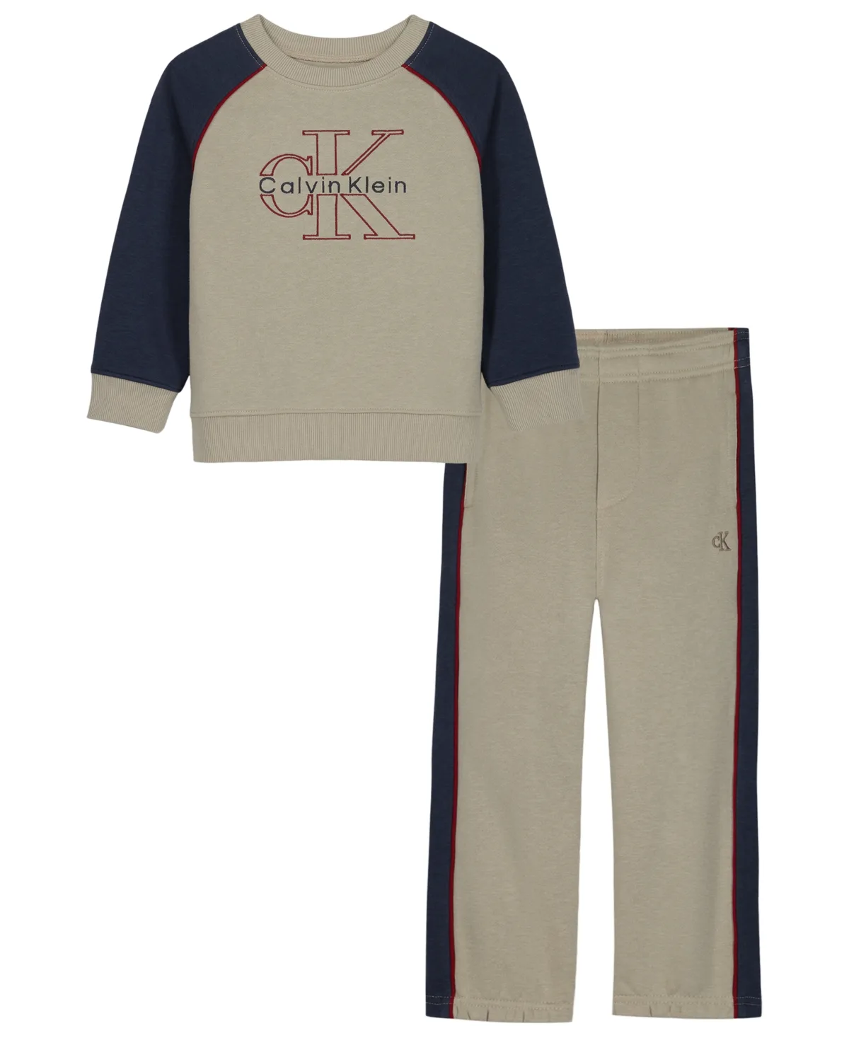 Long-Sleeve Pull-On Crewneck Sweatshirt and Joggers, 2-Piece Set by Calvin Klein