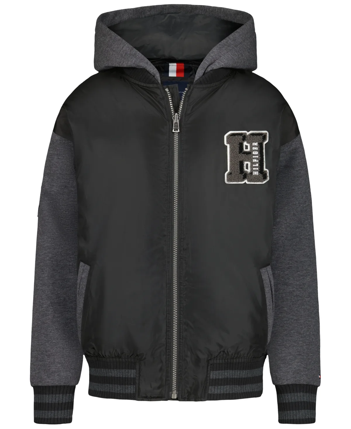 Relaxed Fit Hooded Fleece-Lined Bomber by Tommy Hilfiger