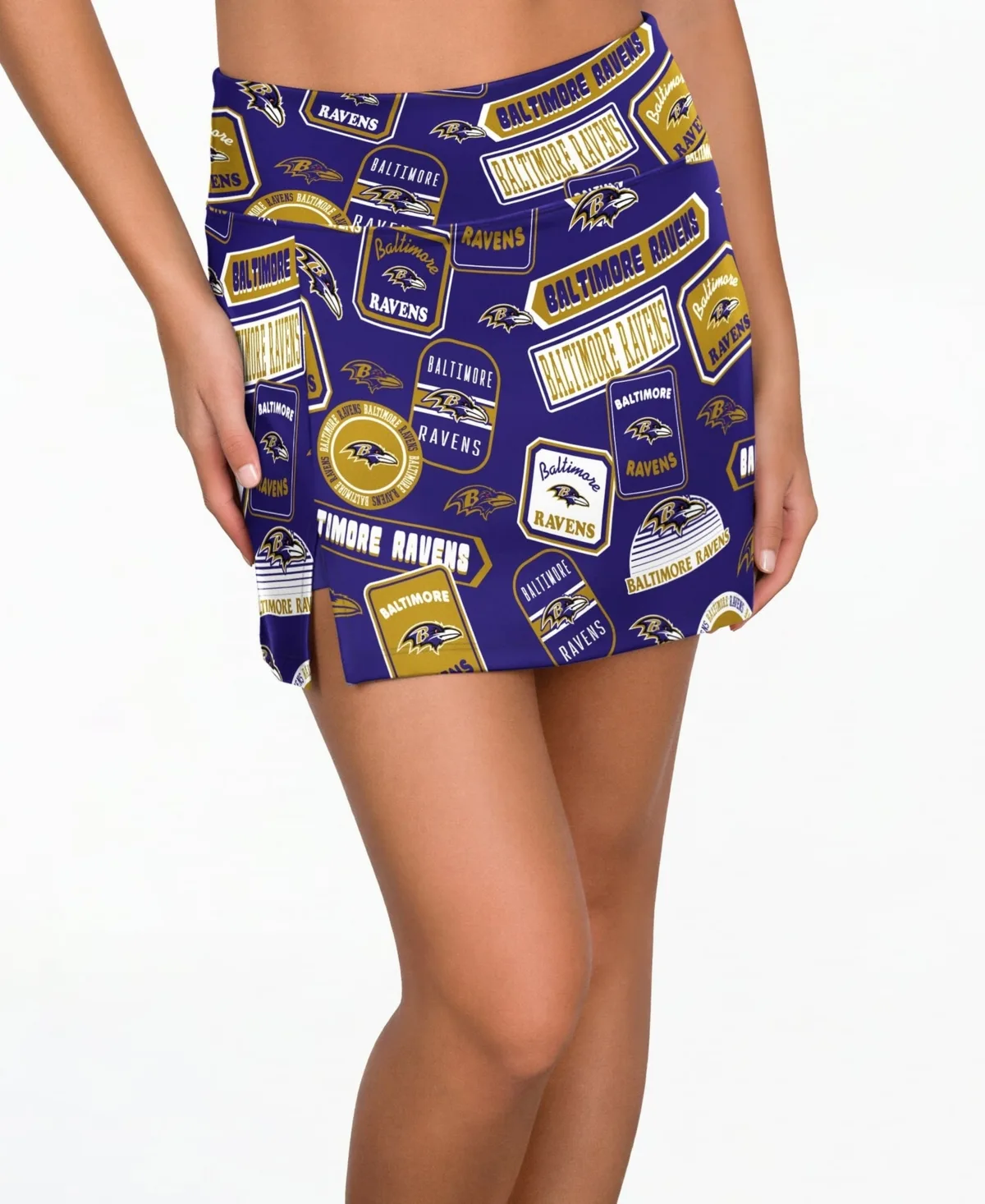 Baltimore Ravens Grady High-Waisted Mini Pull-On Skort by Concepts Sport