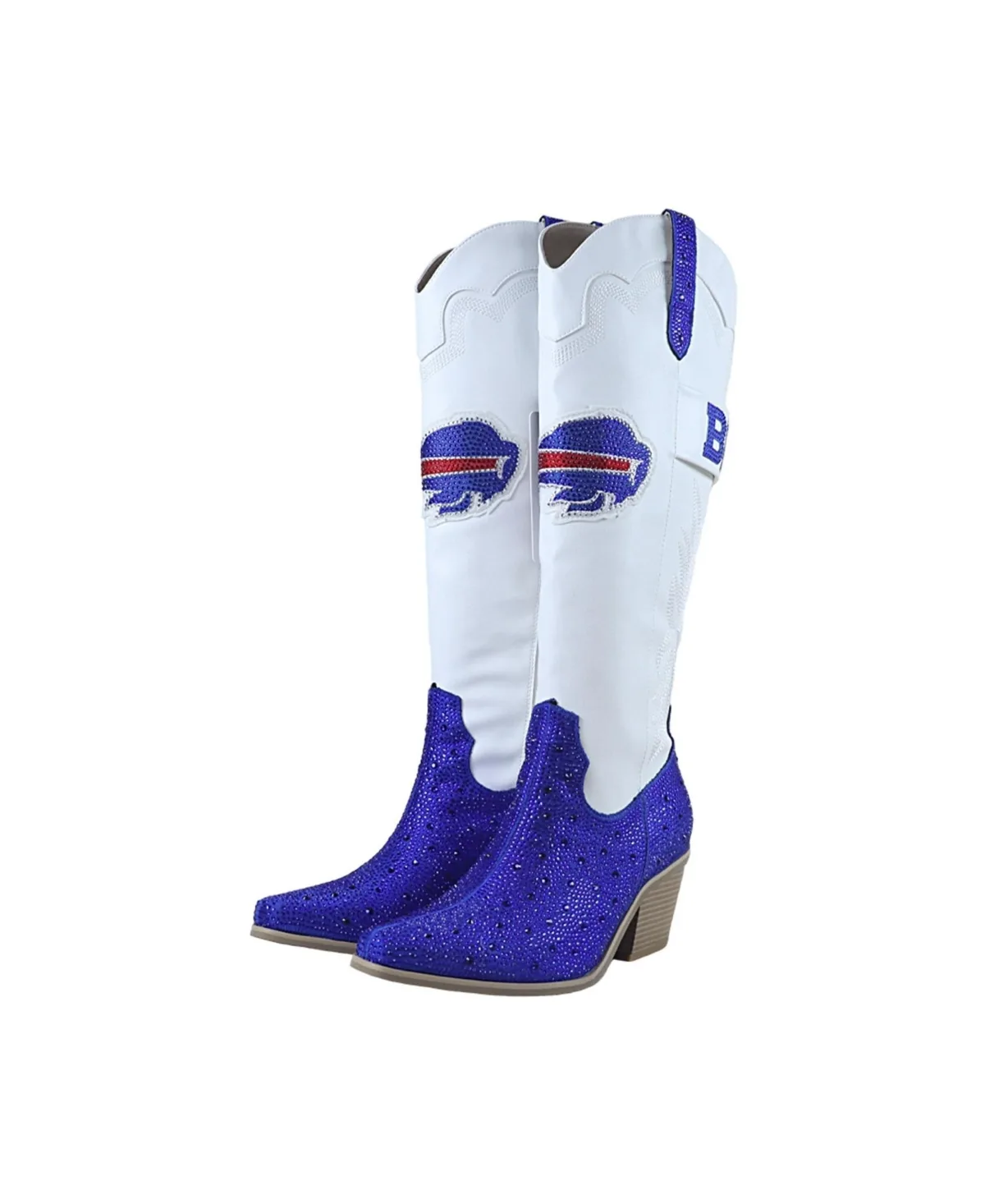 Pointed Toe Knee-High Rhinestone-Encrusted Cowboy Boots by Fabgating by Cuce