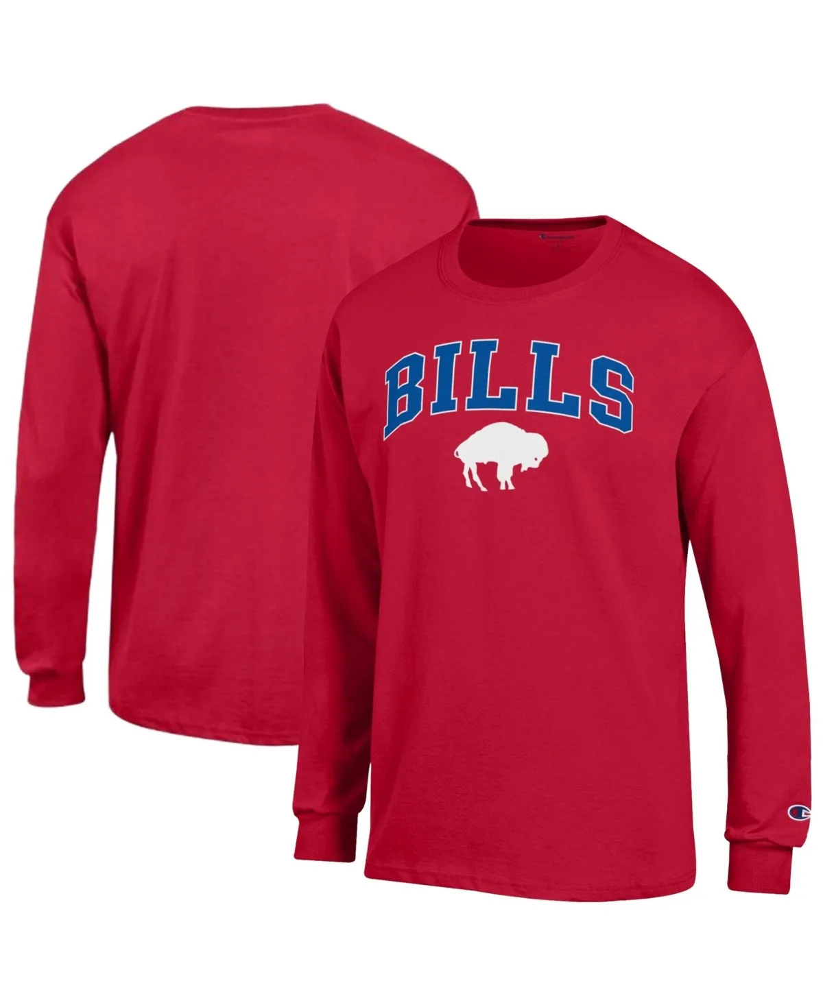 Buffalo Bills Long Sleeve Crew Neck Classic Fit T-Shirt by Champion