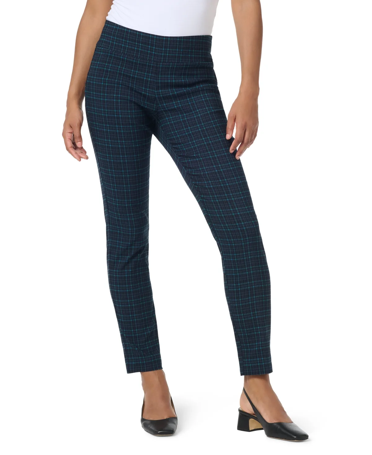 Tummy-Control Pull-On Slim Trousers