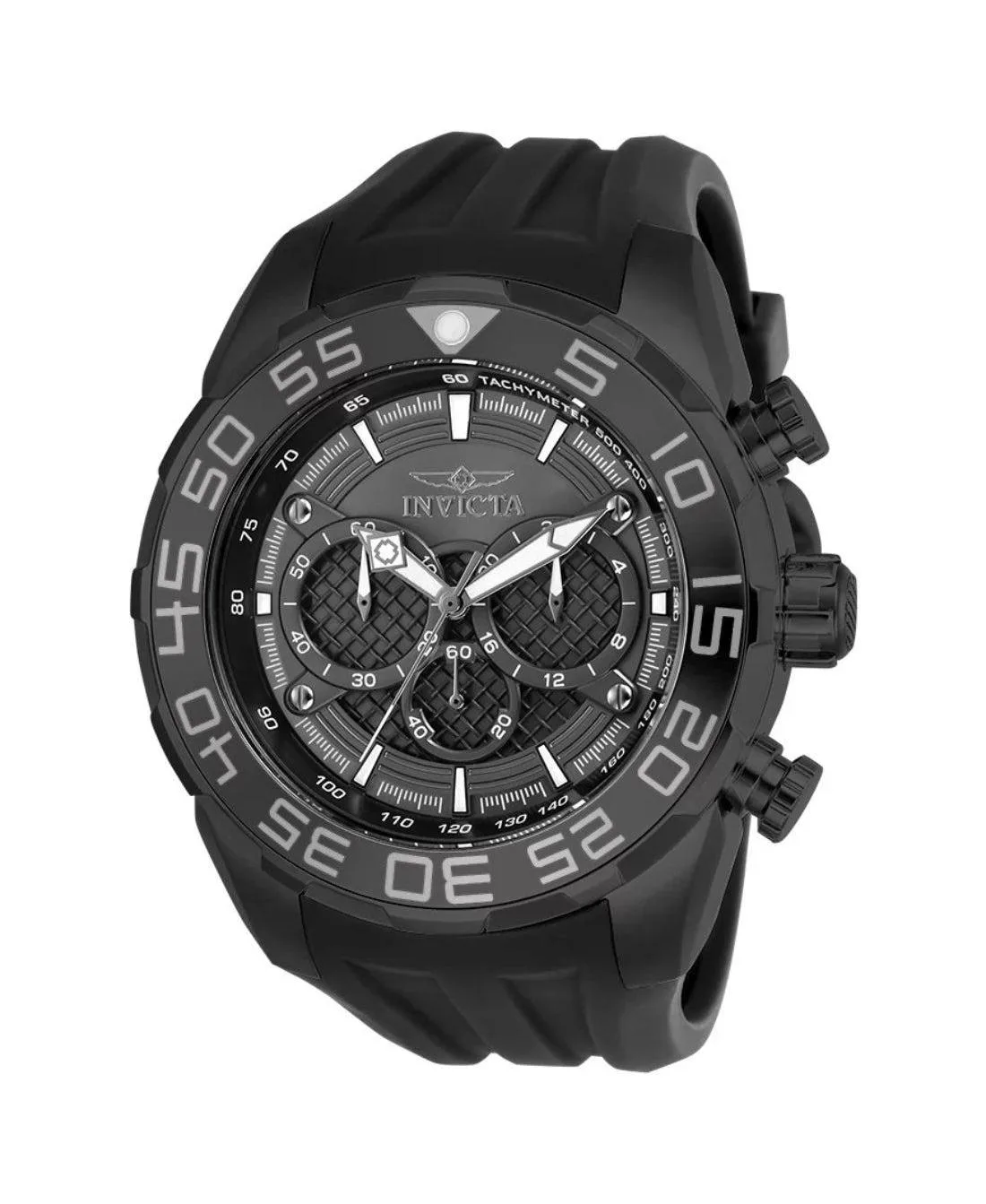 Quartz Chronograph Water-Resistant Speedway 26308 Black Rubber Watch, 50mm