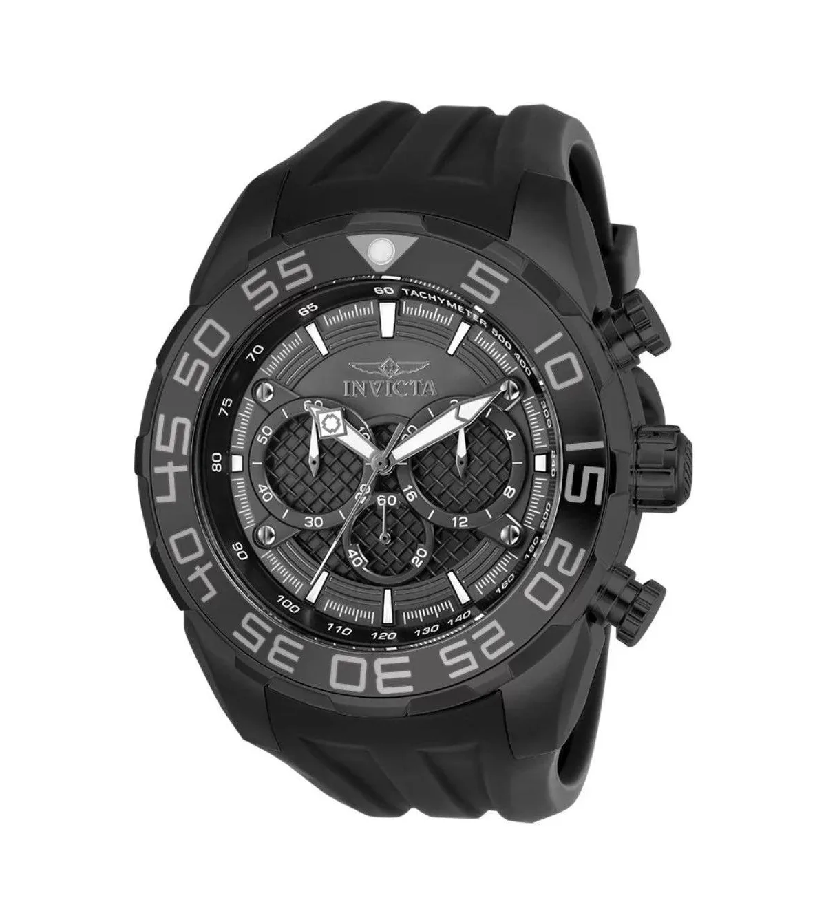 Quartz Chronograph Water-Resistant Speedway 26308 Black Rubber Watch, 50mm