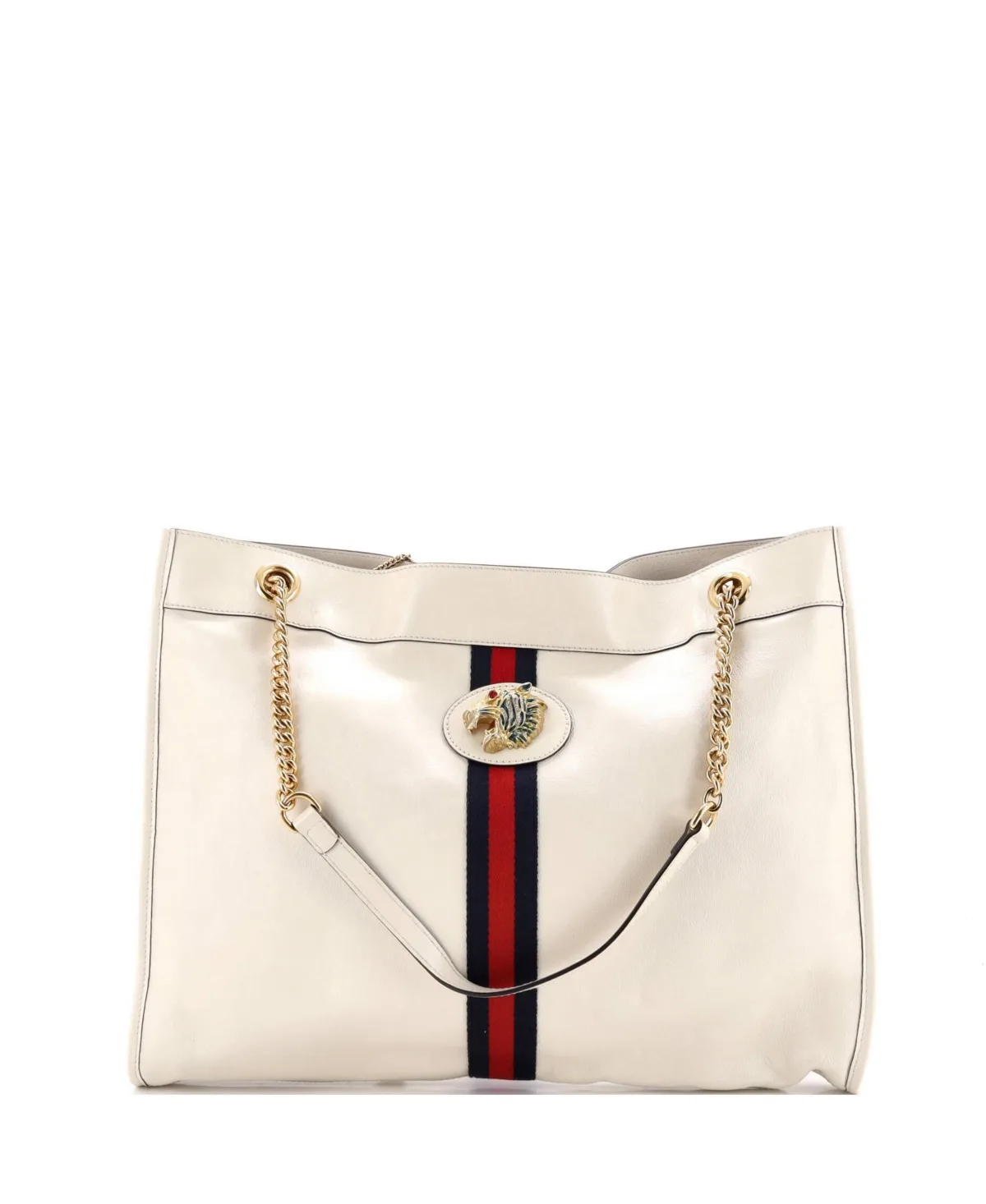Pre-Owned Gucci Large Rajah Chain Tote Leather by Gucci