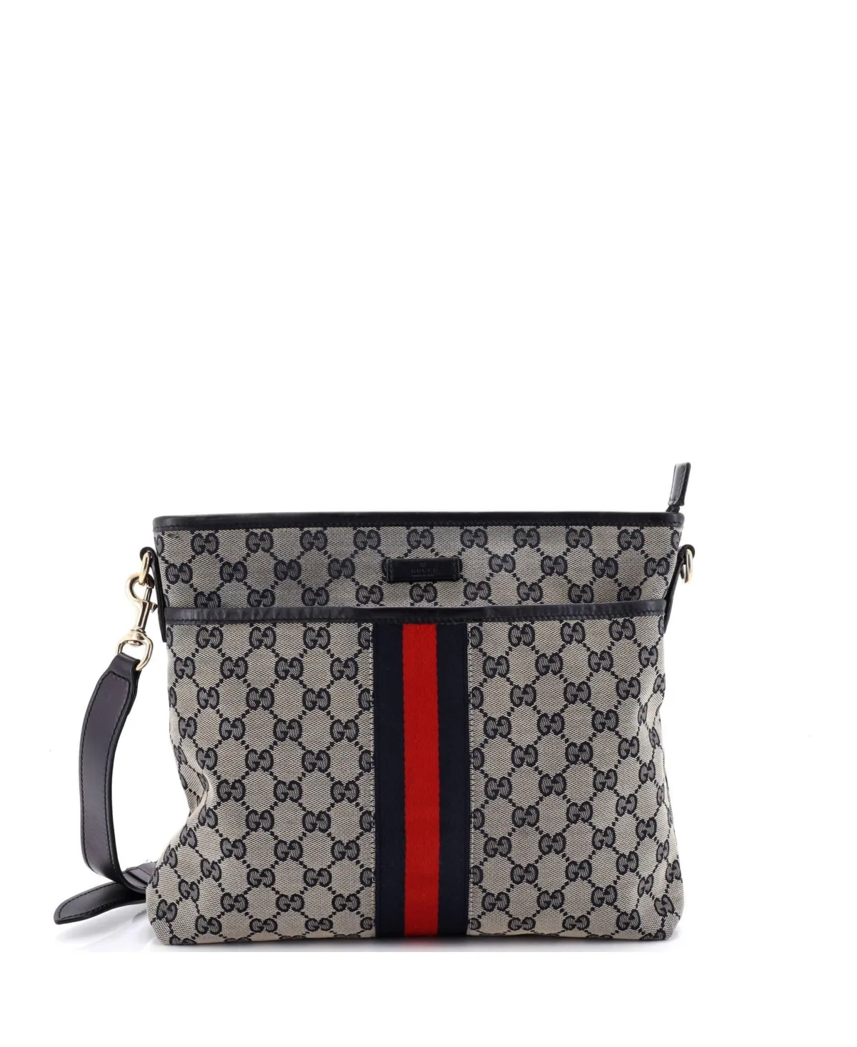 Pre-Owned Gucci Small Front Pocket Web Messenger Gg Canvas by Gucci