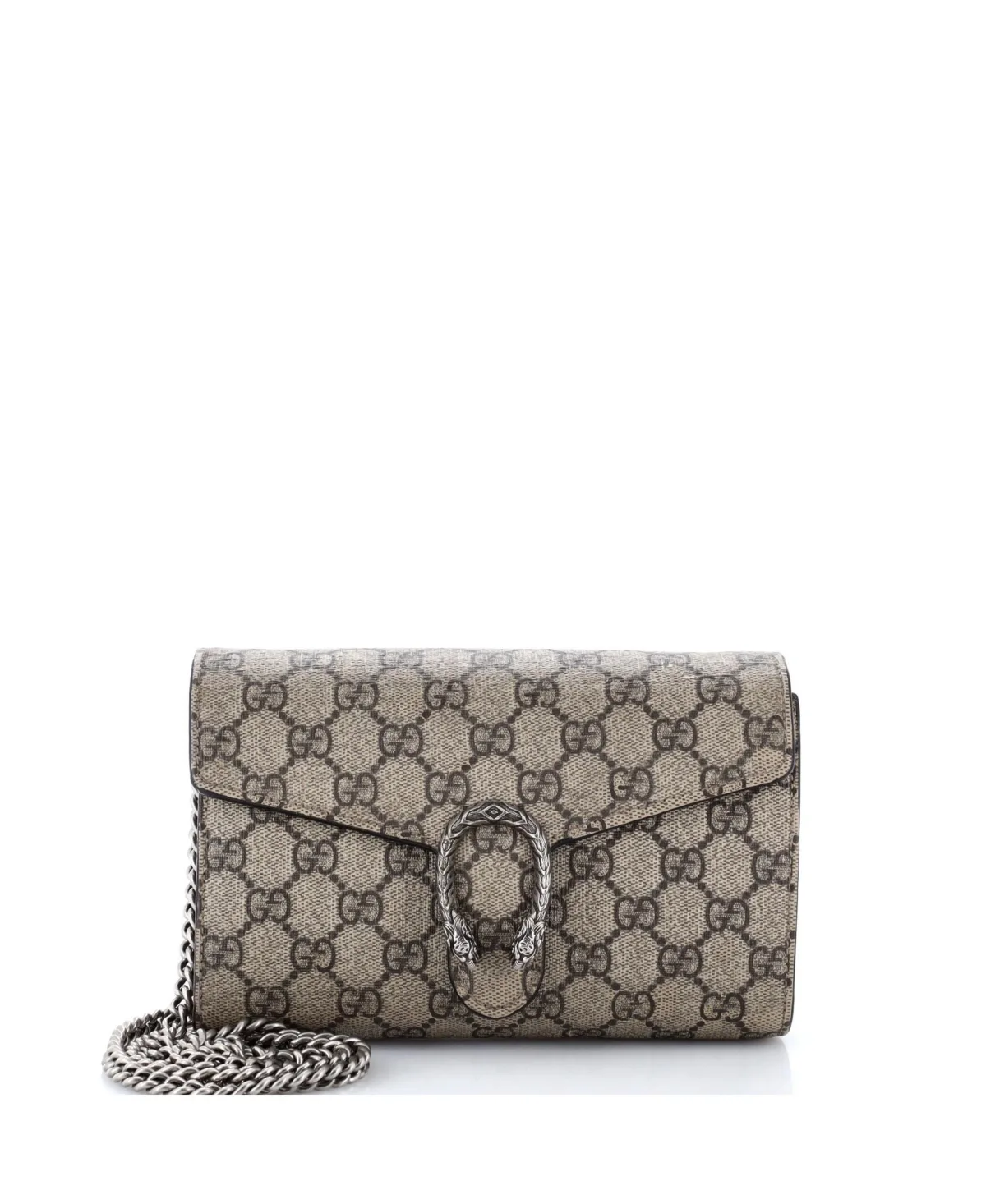 Pre-Owned Gucci Small Dionysus Chain Wallet Gg Coated Canvas