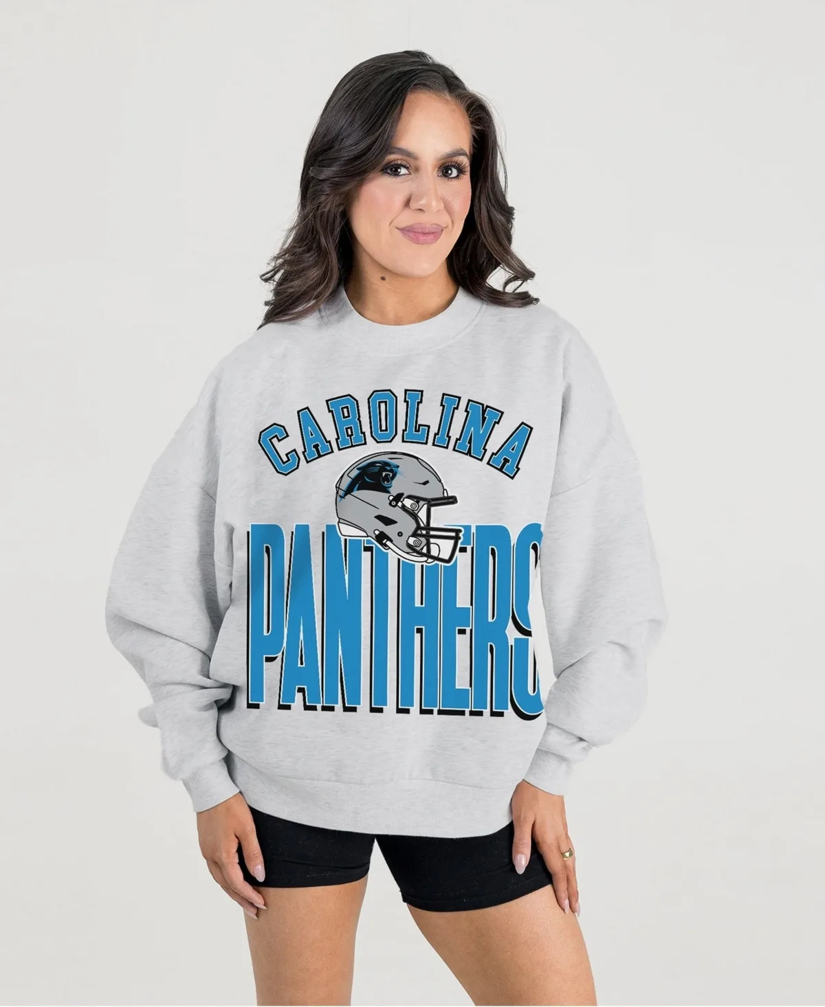 Carolina Panthers Fierce Focus Oversized Fleece Sweatshirt by Gameday Couture