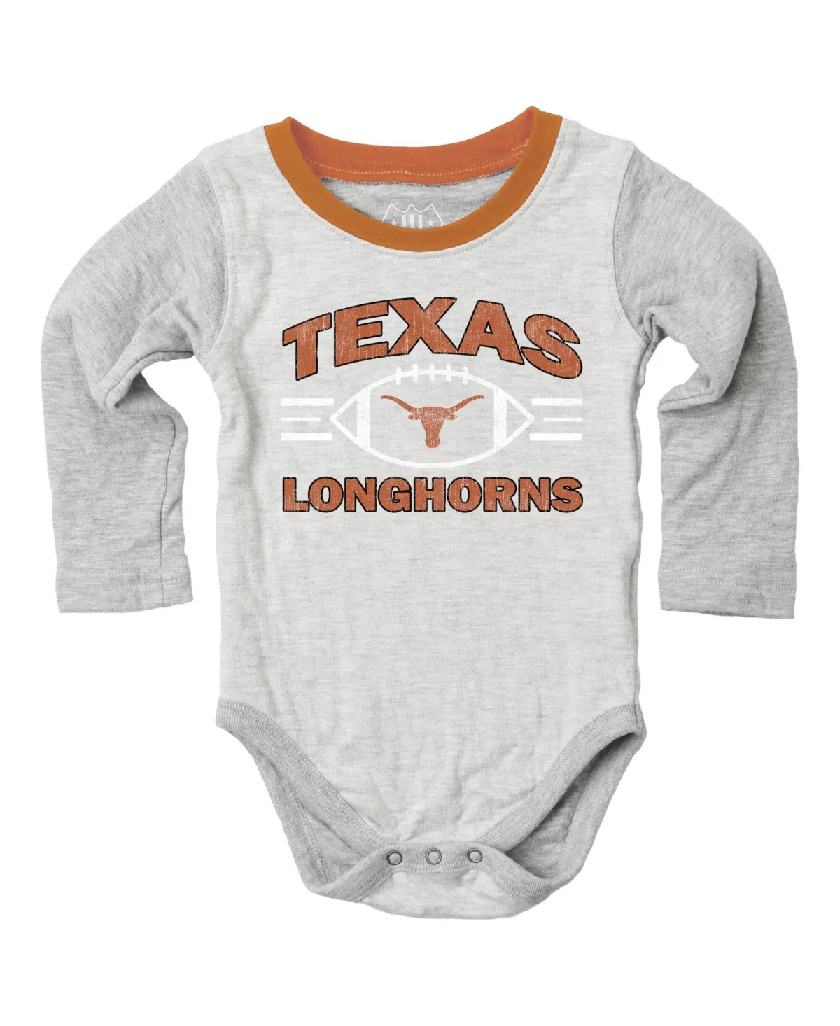 Texas Longhorns Jie Jie Long-Sleeve Distressed-Graphics Bodysuit and Sweatpants, 2-Piece Set by Wes & Willy