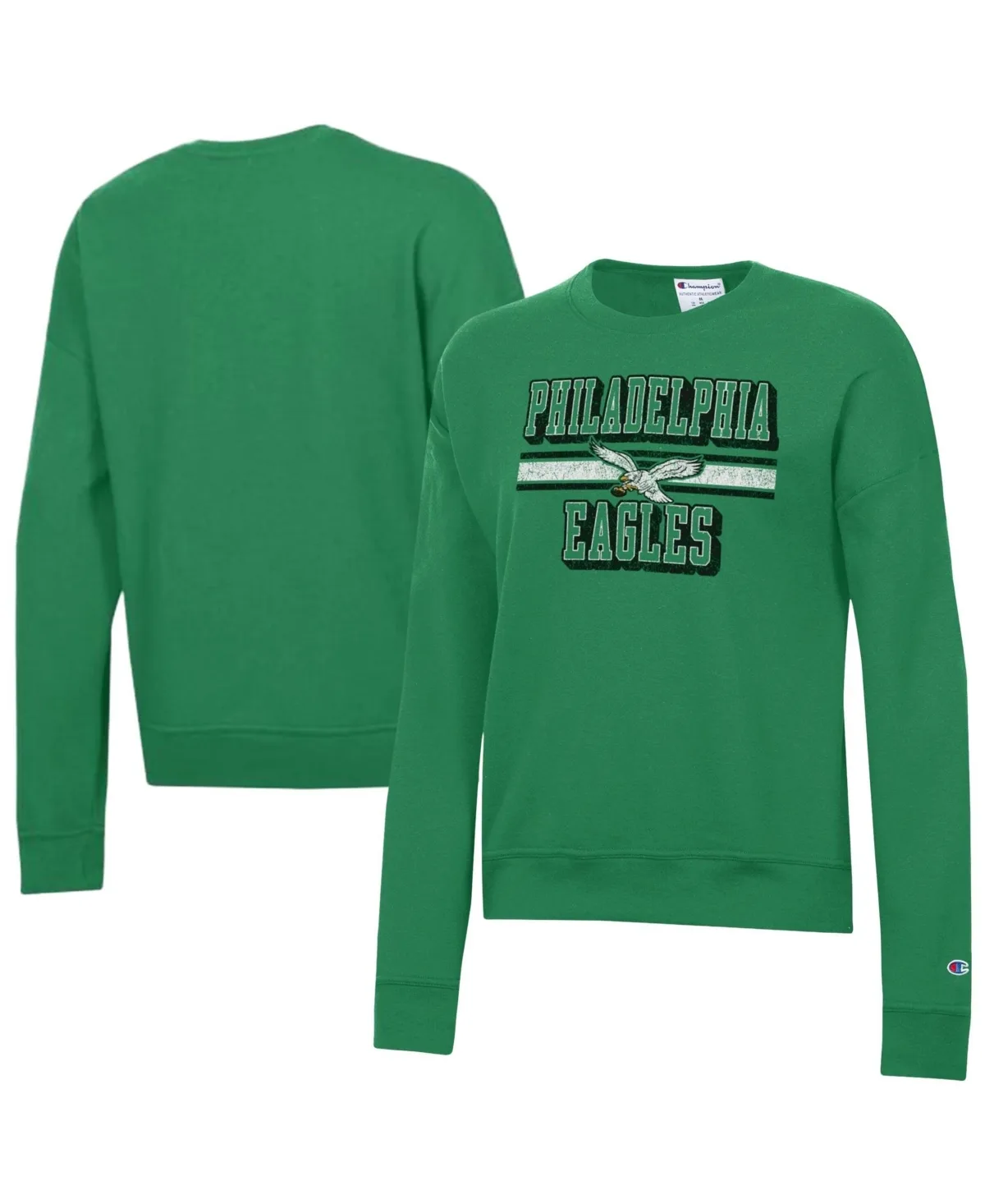 Philadelphia Eagles Dropped-Shoulder Fleece Long-Sleeve Sweatshirt by Champion