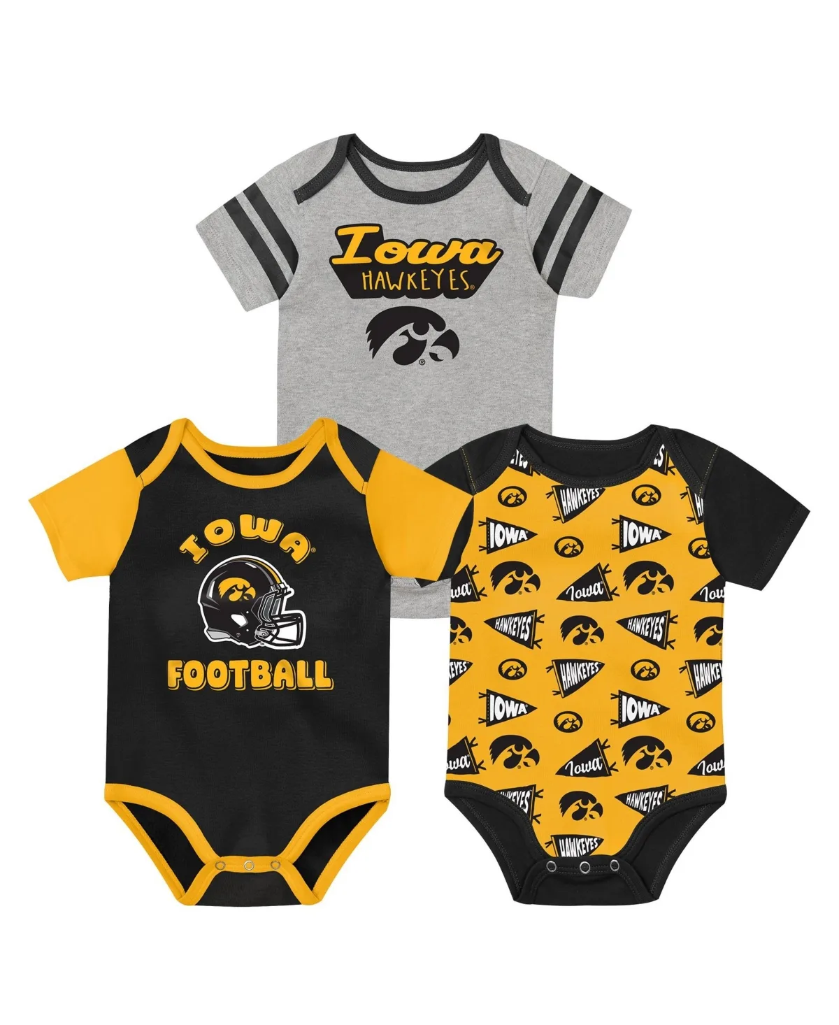 Iowa Hawkeyes Star Player Three-Piece Bodysuit Set by Outerstuff