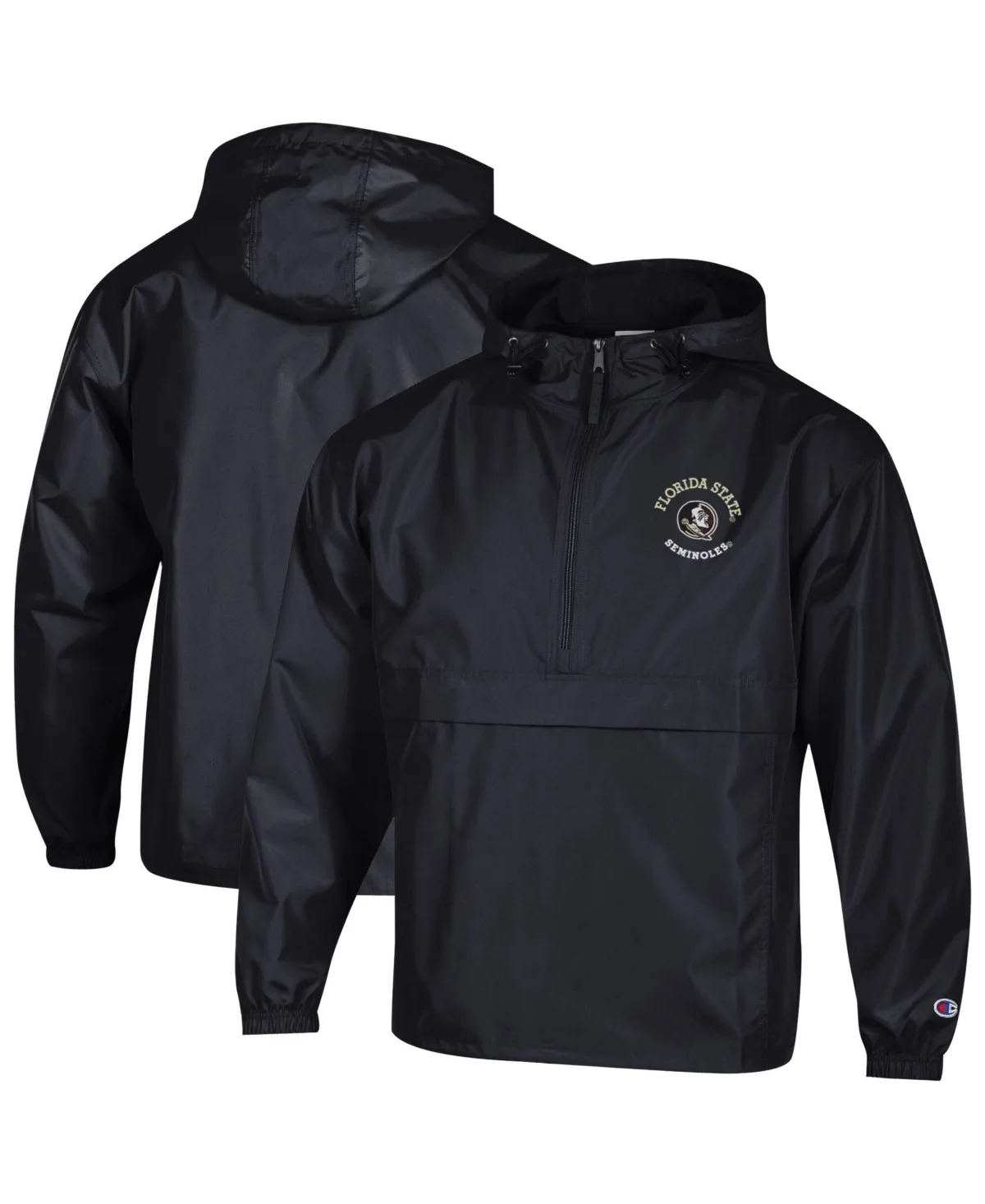 Florida State Seminoles Packable Hooded Windbreaker Half-Zip Jacket by Champion