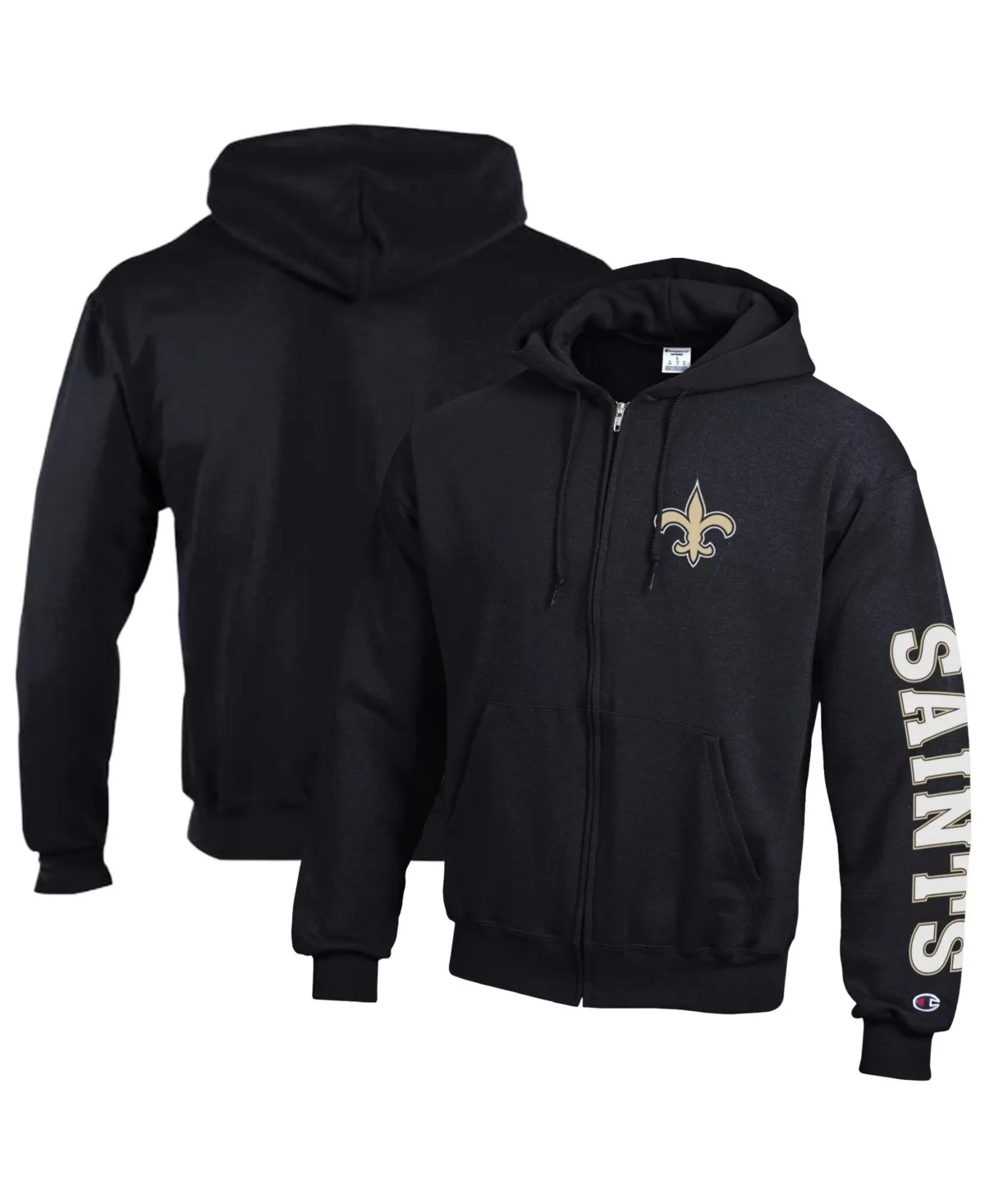 New Orleans Saints Powerblend Full-Zip Graphic Hoodie