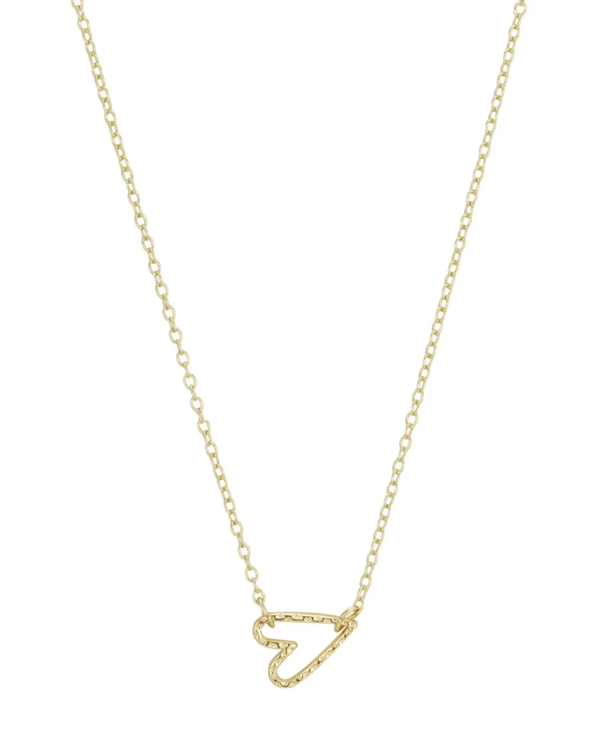 Gold-Tone Open Heart Pendant Necklace