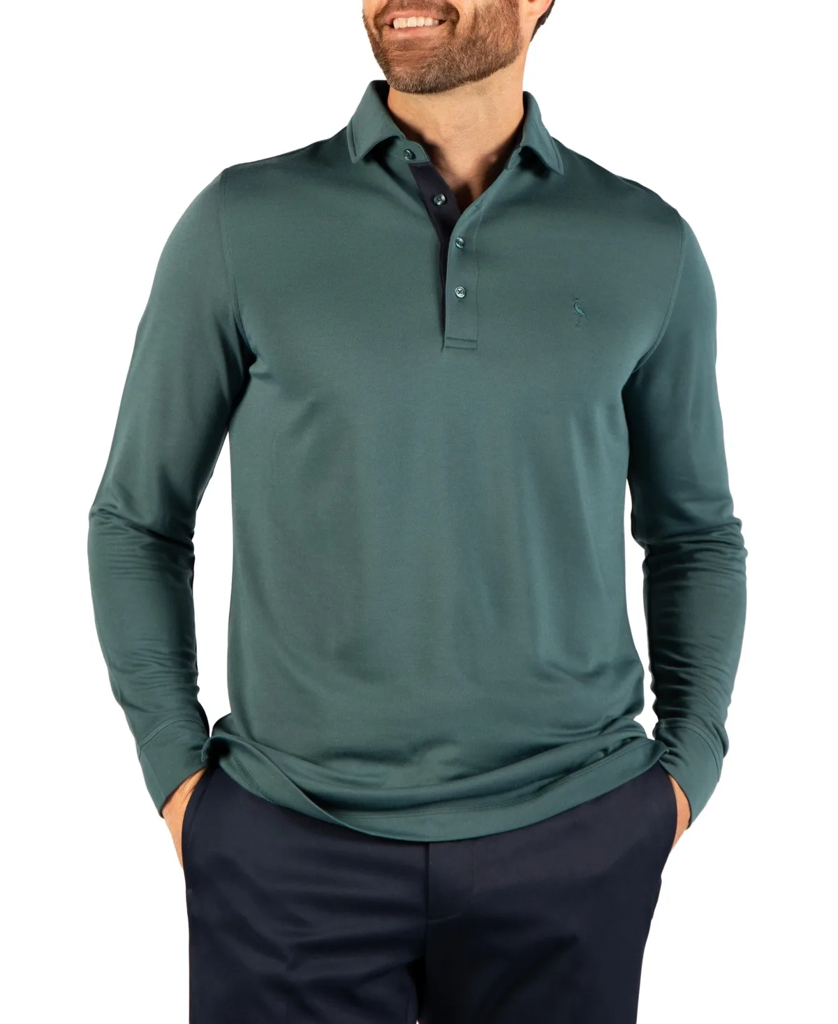 Solid Modal Long Sleeve Polo by Tailorbyrd