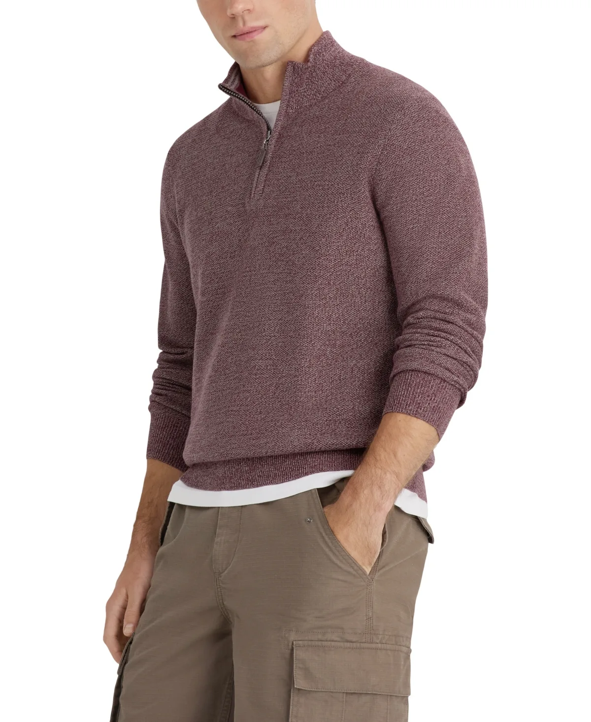 Marled Quarter-Zip Classic-Fit Sweater