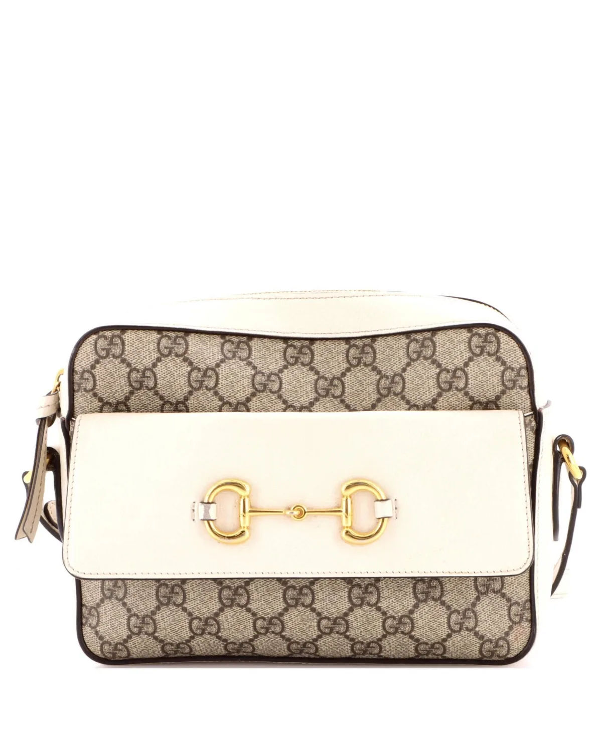 Small Horsebit 1955 Flap Pocket Camera Bag GG Coated Canvas and Leather by Gucci