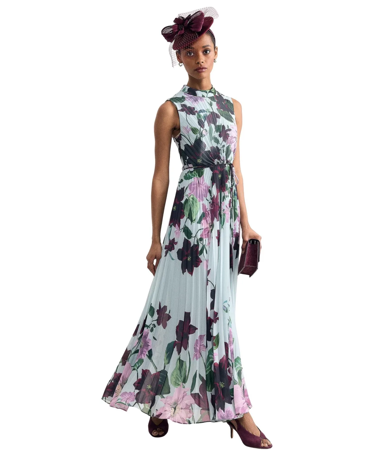Dahlia Floral Pleated Maxi Dress by Phase Eight