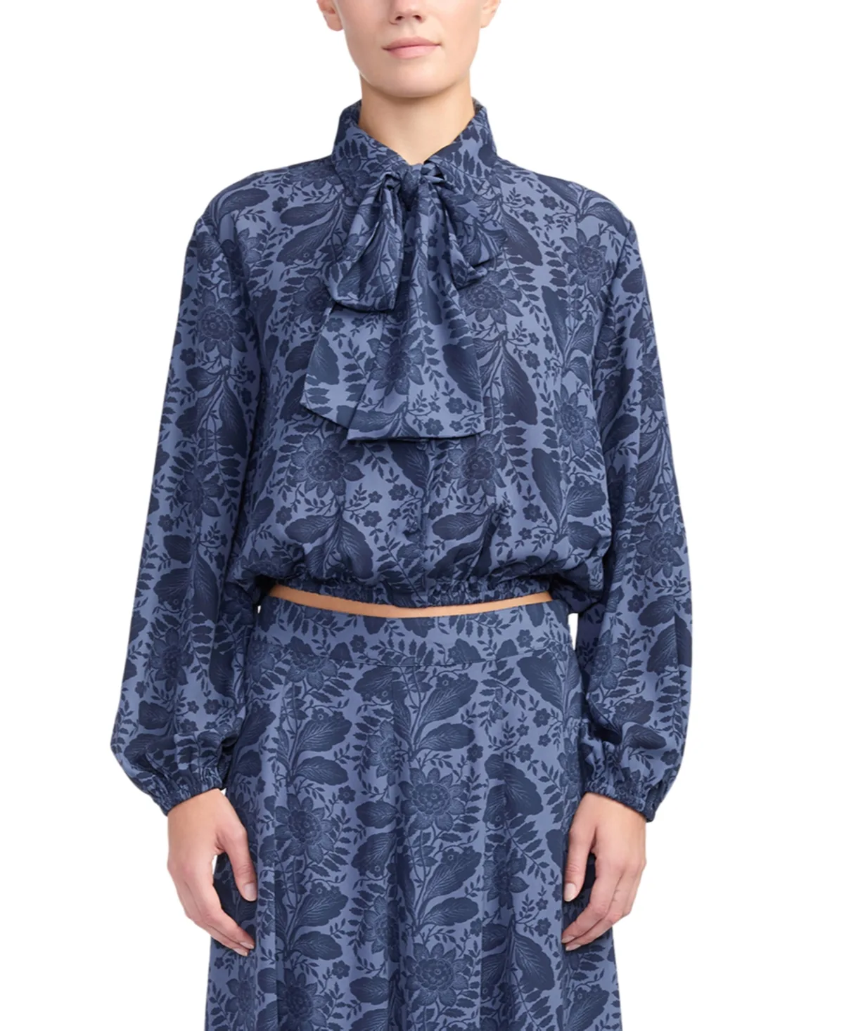 Emily Tie-Neck Long-Sleeve Relaxed-Fit Blouse by Derek Lam