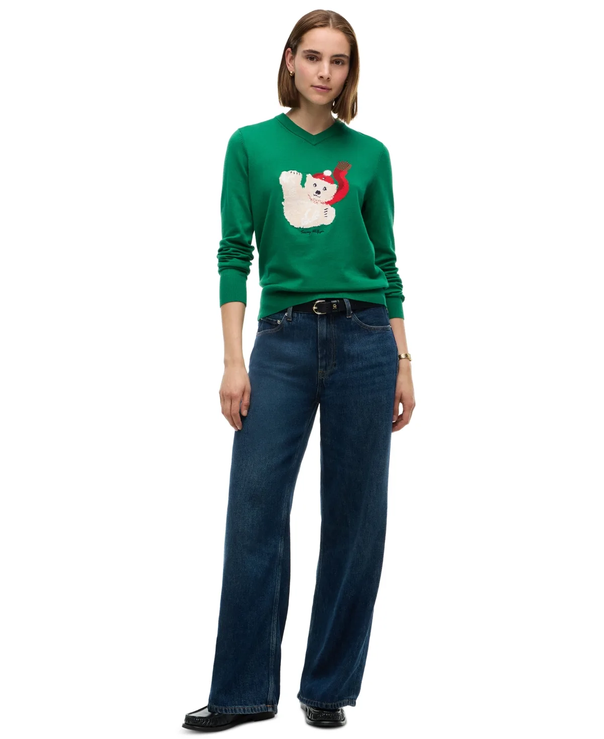 Intarsia V-Neck Sweater by Tommy Hilfiger