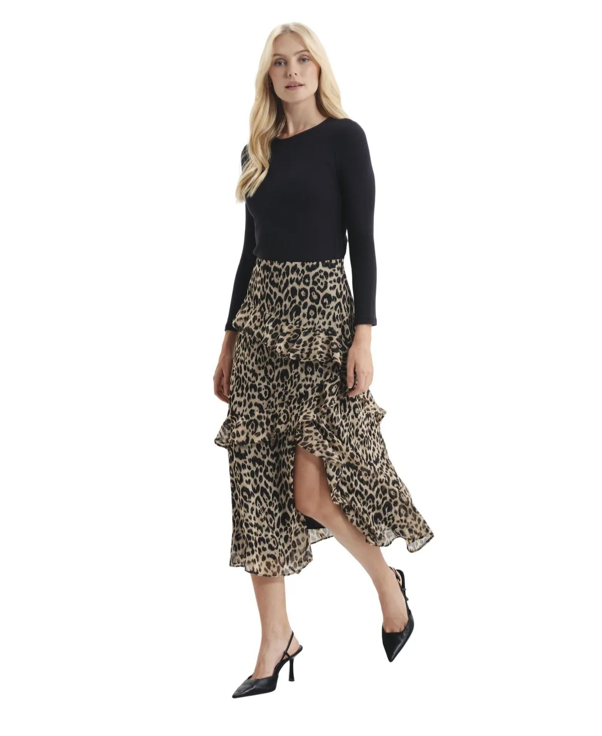 Kat Printed Chiffon Midi Skirt by Finery London