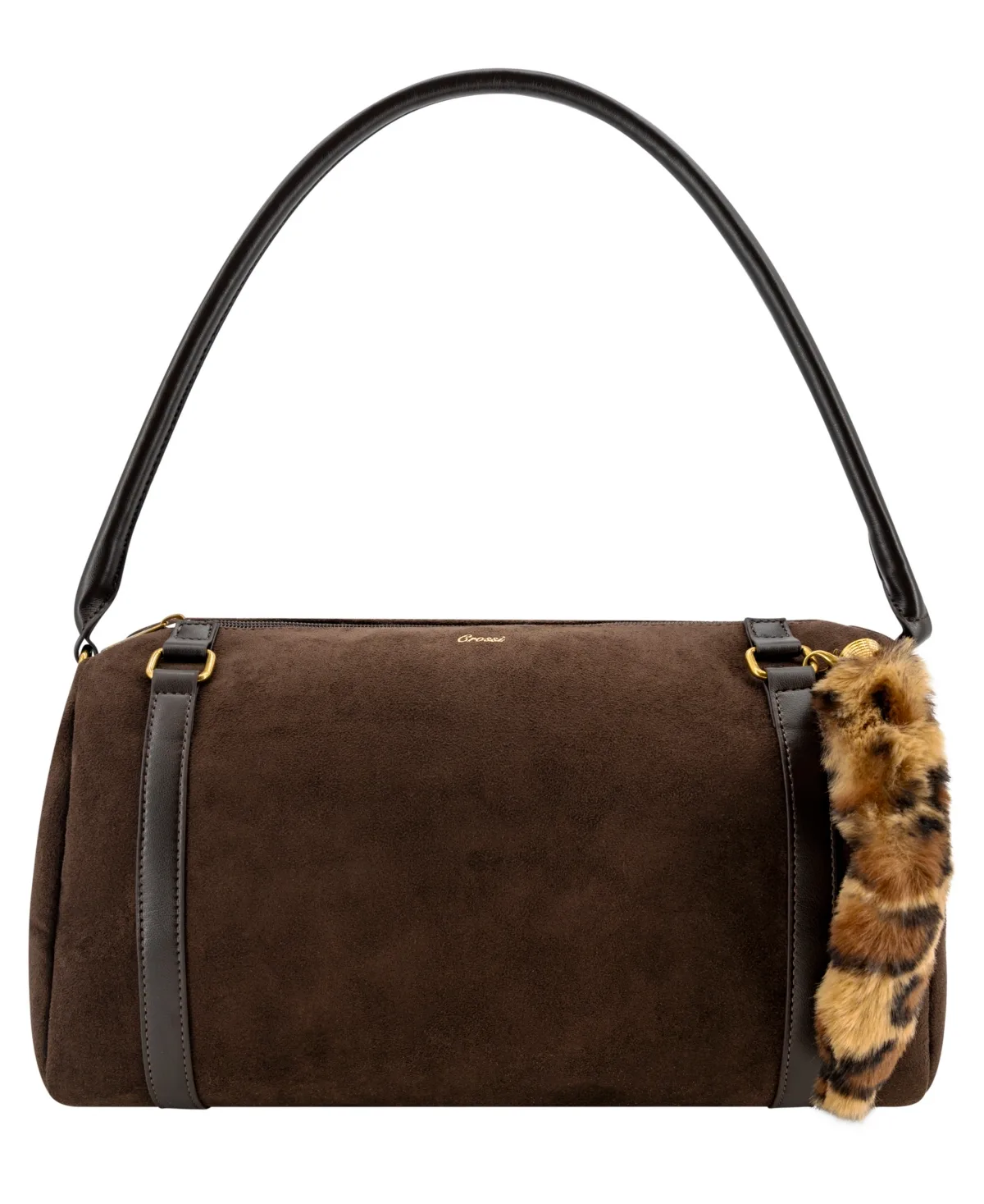 Reve Faux Suede Medium Charm Bowling Handbag by Like Dreams