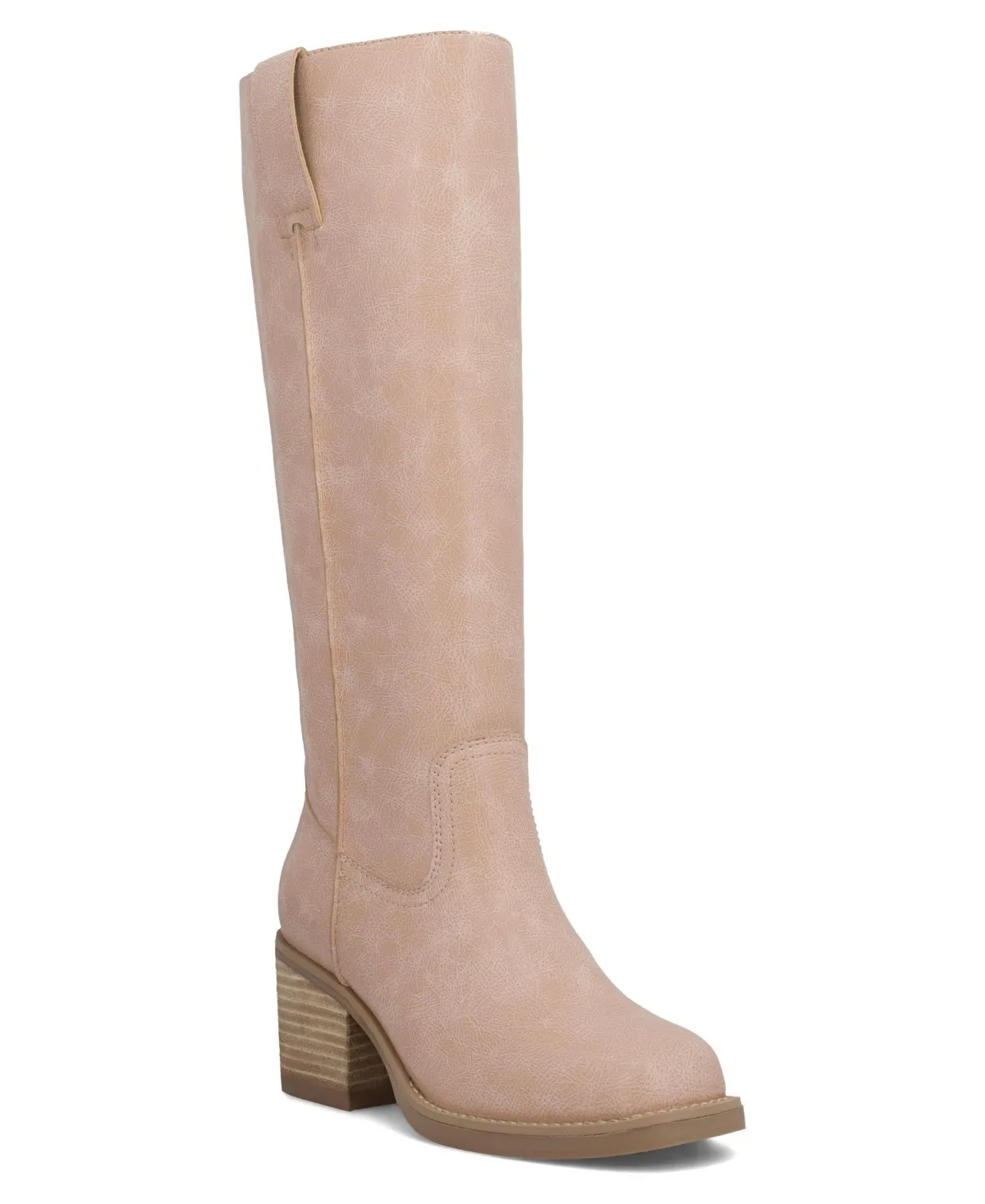 Erick Faux Leather Knee-High Square Toe Block Heel Boots by Mia
