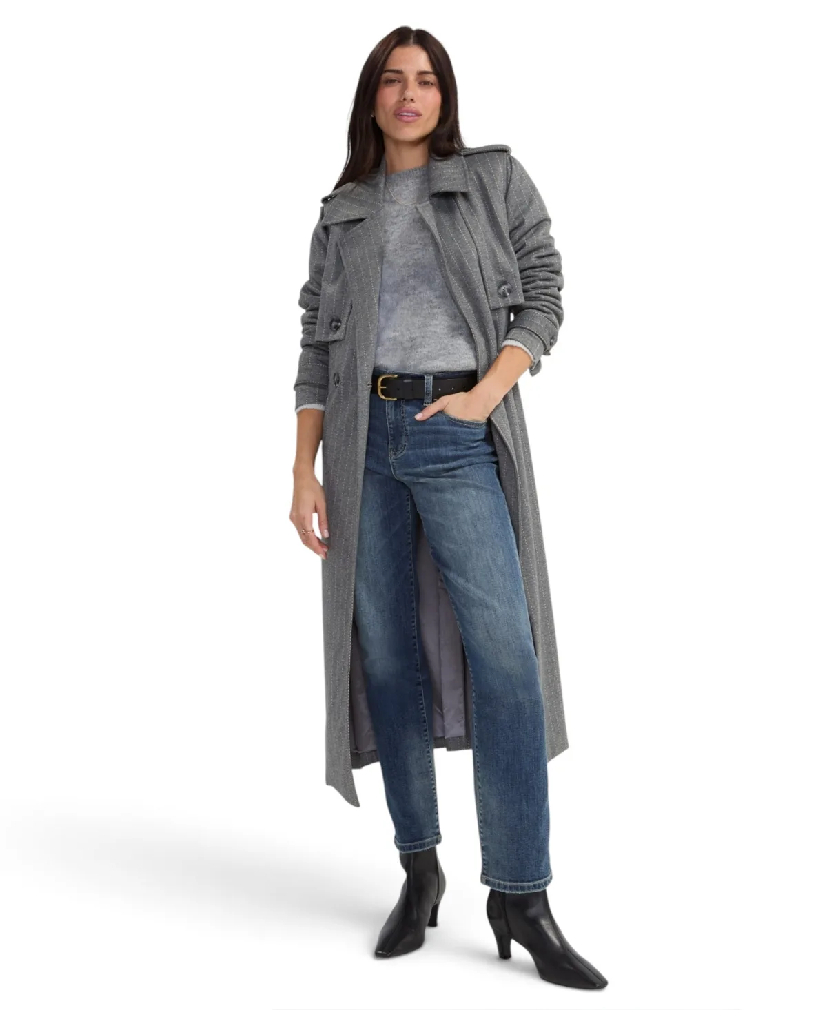 Belted Double-Breasted Trench Coat by Liverpool Los Angeles