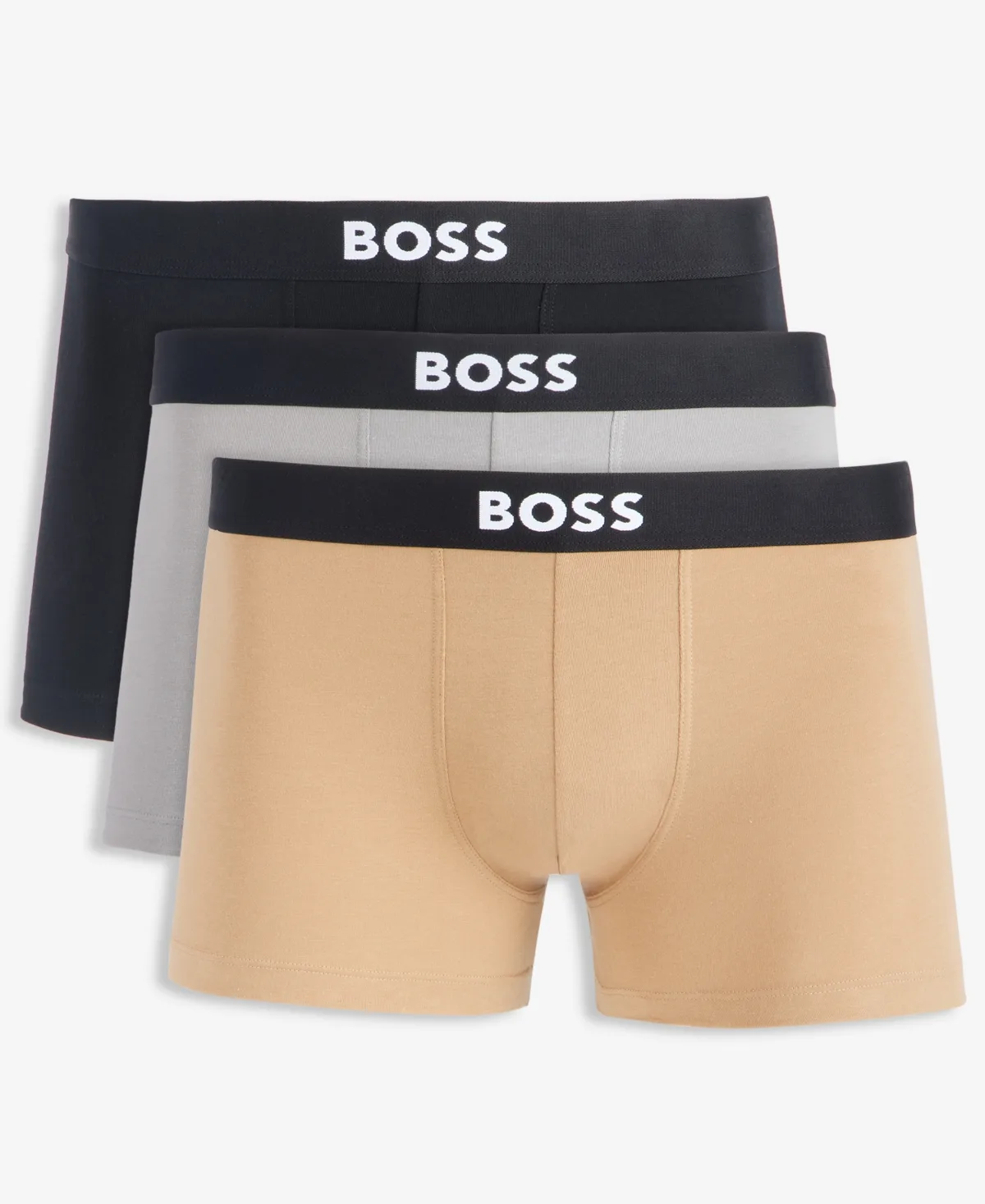 Boss One Stretch Exposed Waistband Trunks, 3-Pack by Hugo Boss