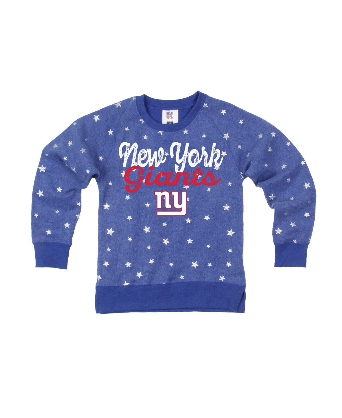 New York Giants Shimmer Star Raglan-Sleeve Sweatshirt by Wes & Willy