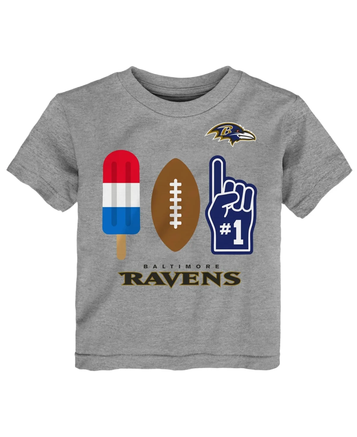 Baltimore Ravens Americana Pop Screen-Printed Graphic T-Shirt by NFL