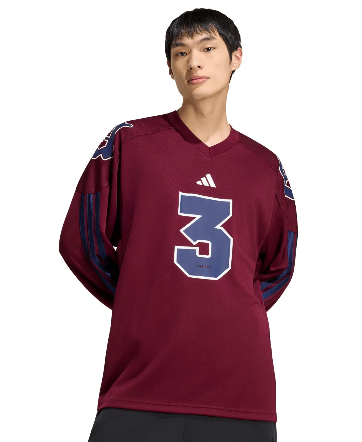 Stadium Jersey Long-Sleeve V-Neck T-Shirt by adidas